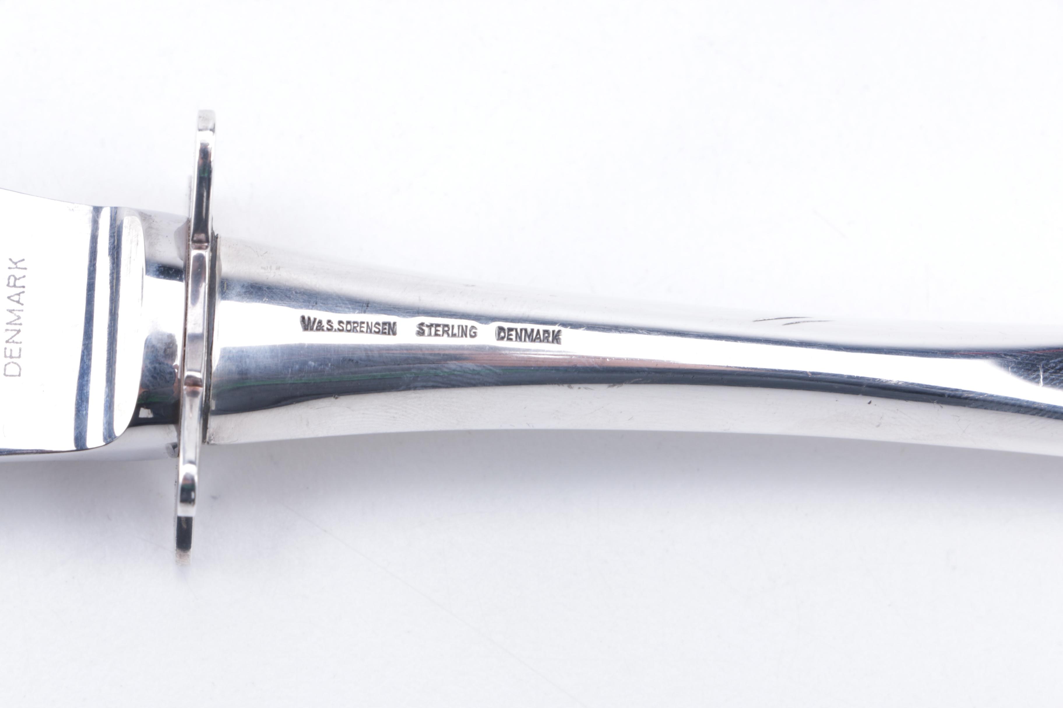 W&S Sorensen Danish Sterling Handled Carving Set