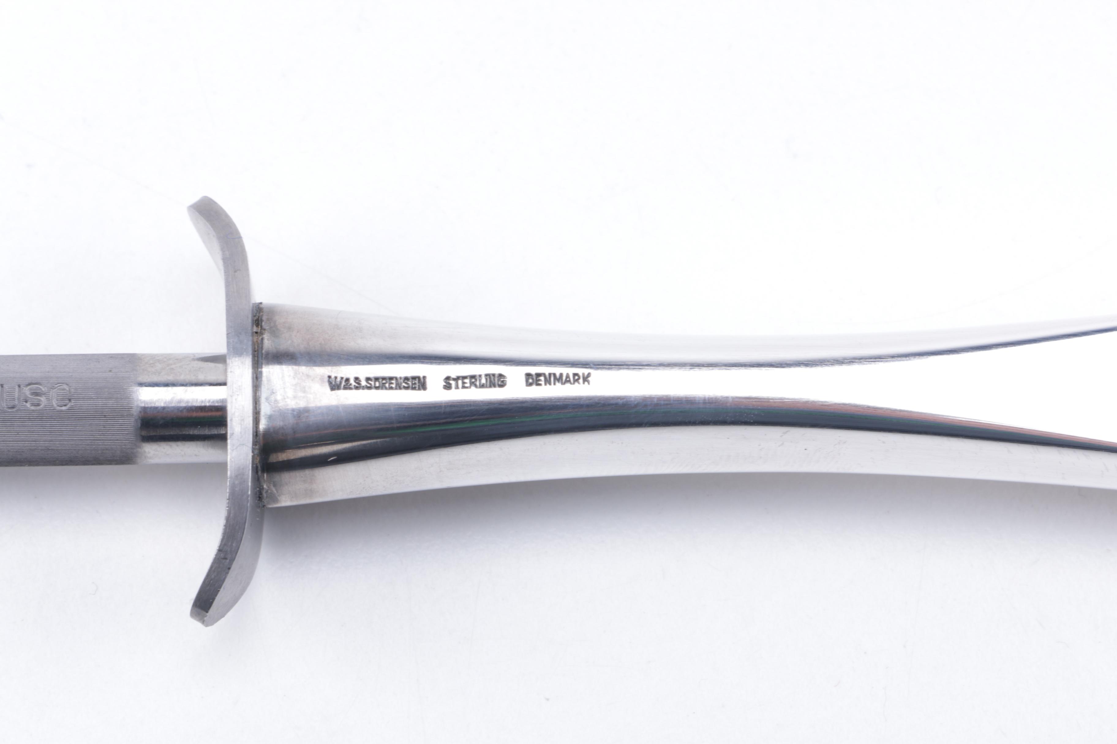 W&S Sorensen Danish Sterling Handled Carving Set
