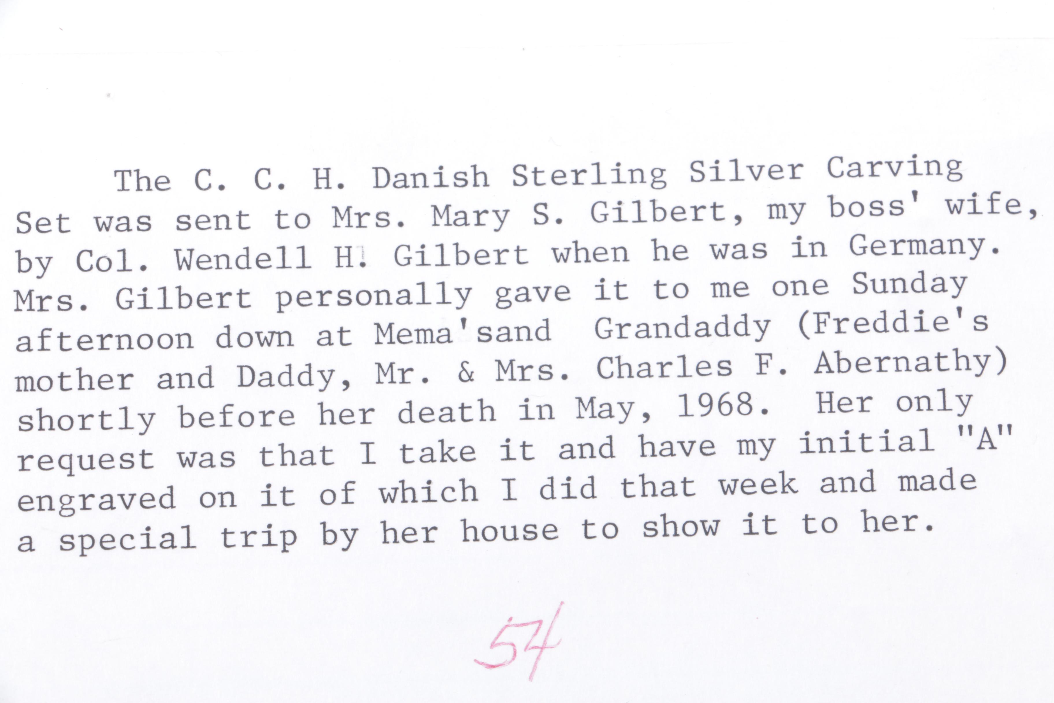 W&S Sorensen Danish Sterling Handled Carving Set