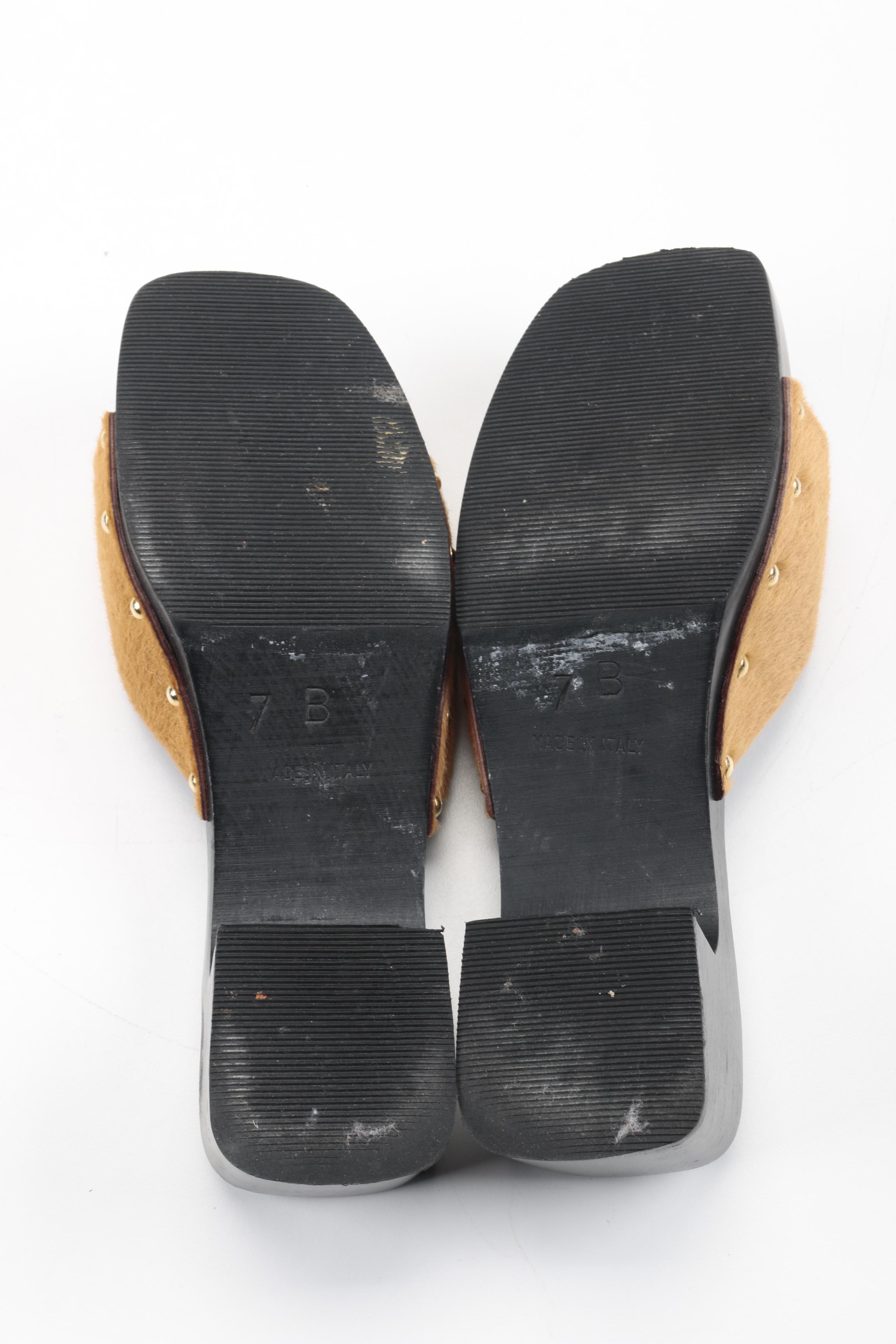 Gucci Wooden Calf Hair Slides