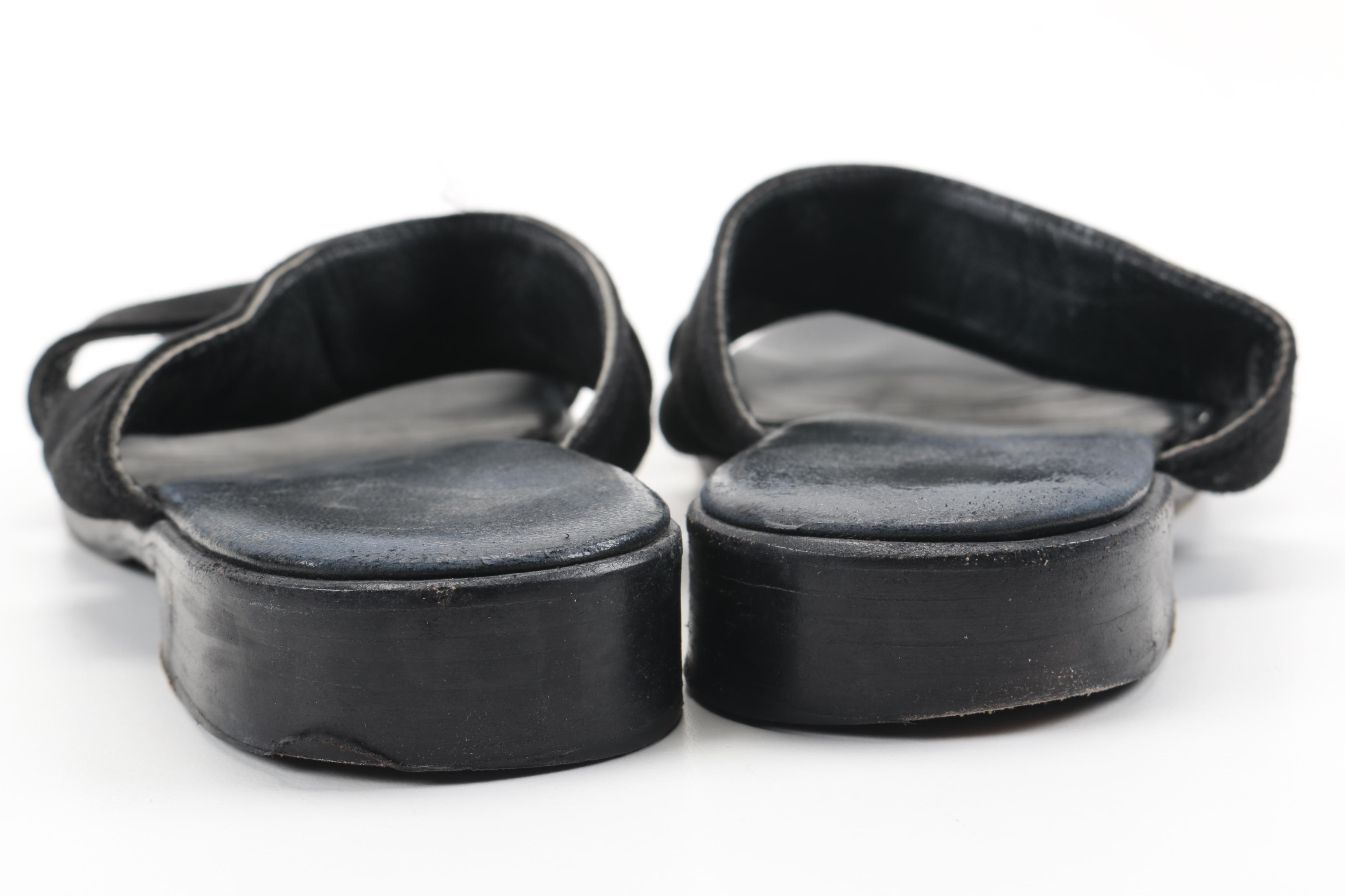 Chanel Black Suede Sandals