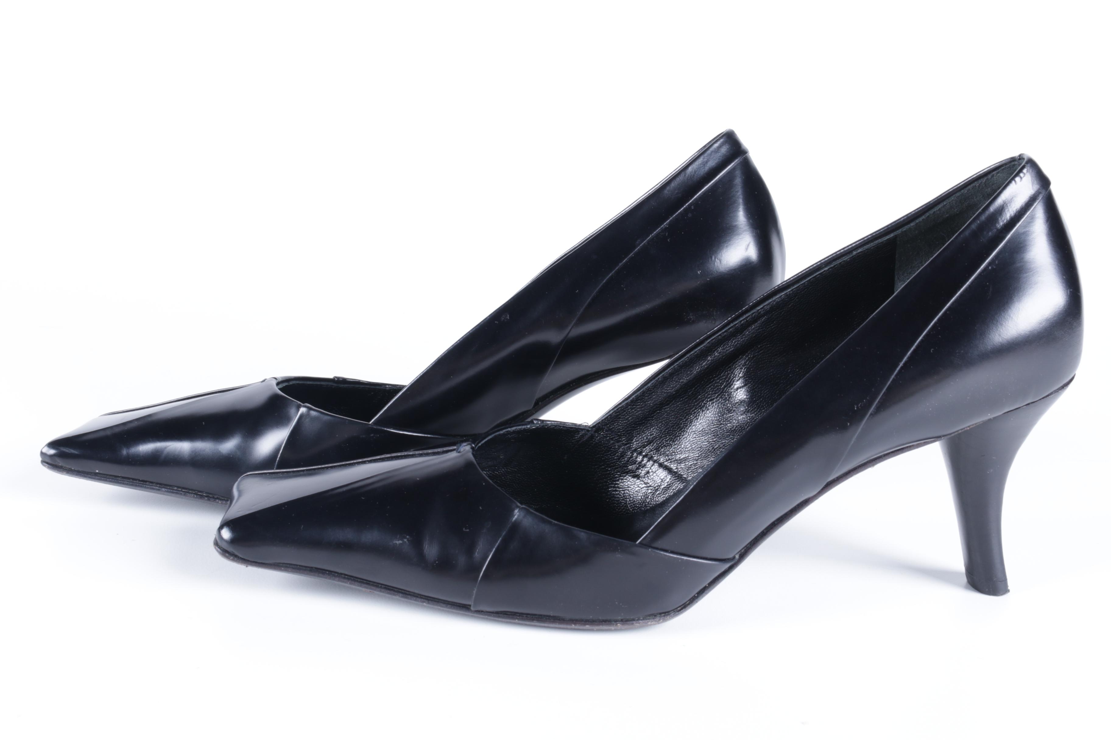 Prada Black Leather Heels