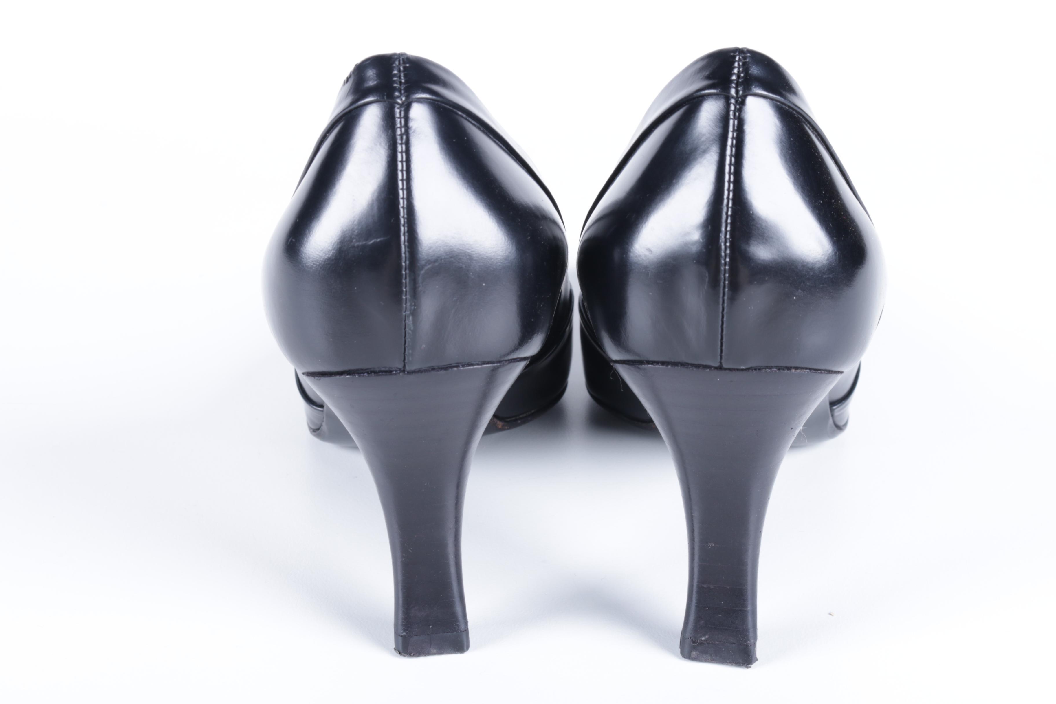 Prada Black Leather Heels