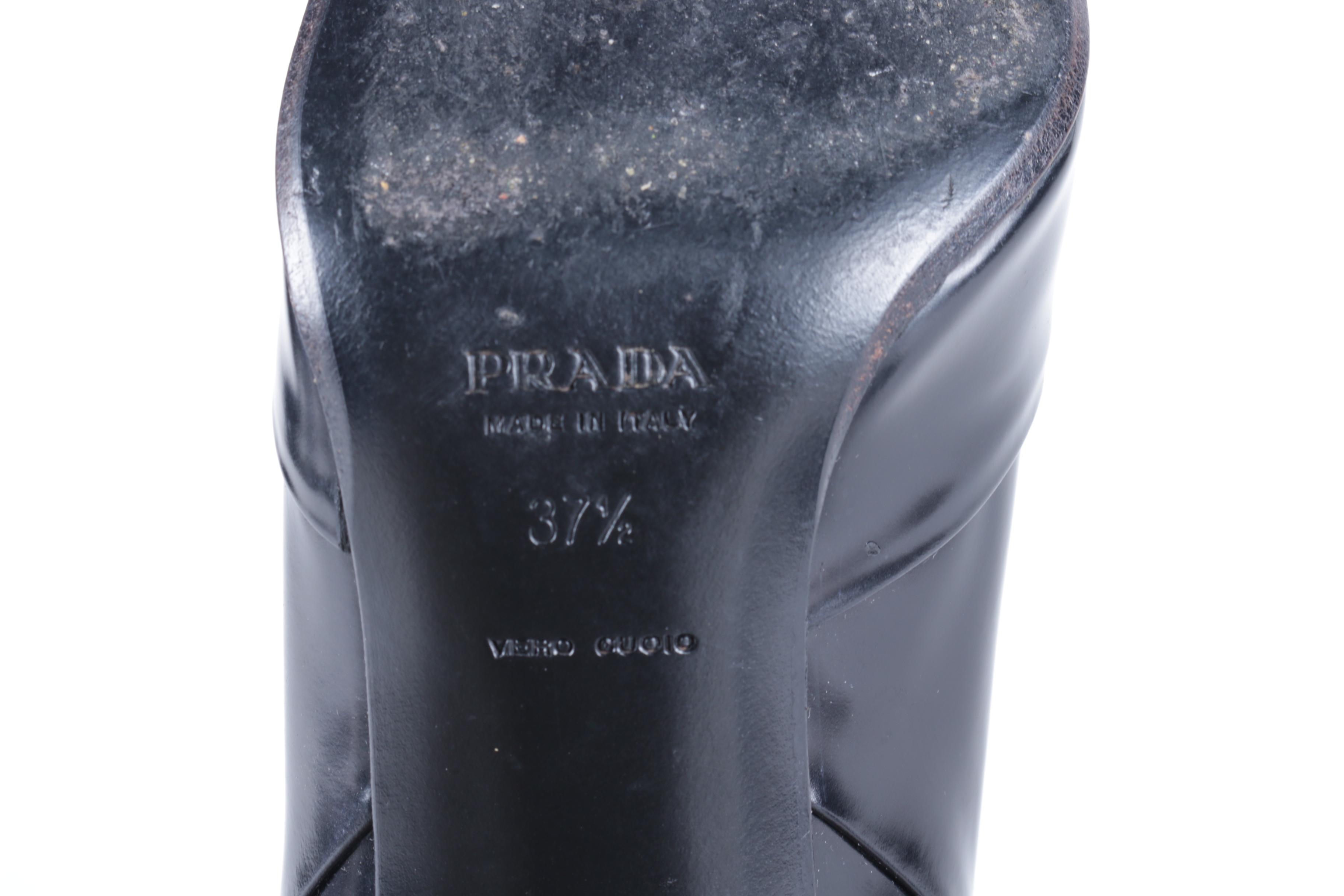 Prada Black Leather Heels