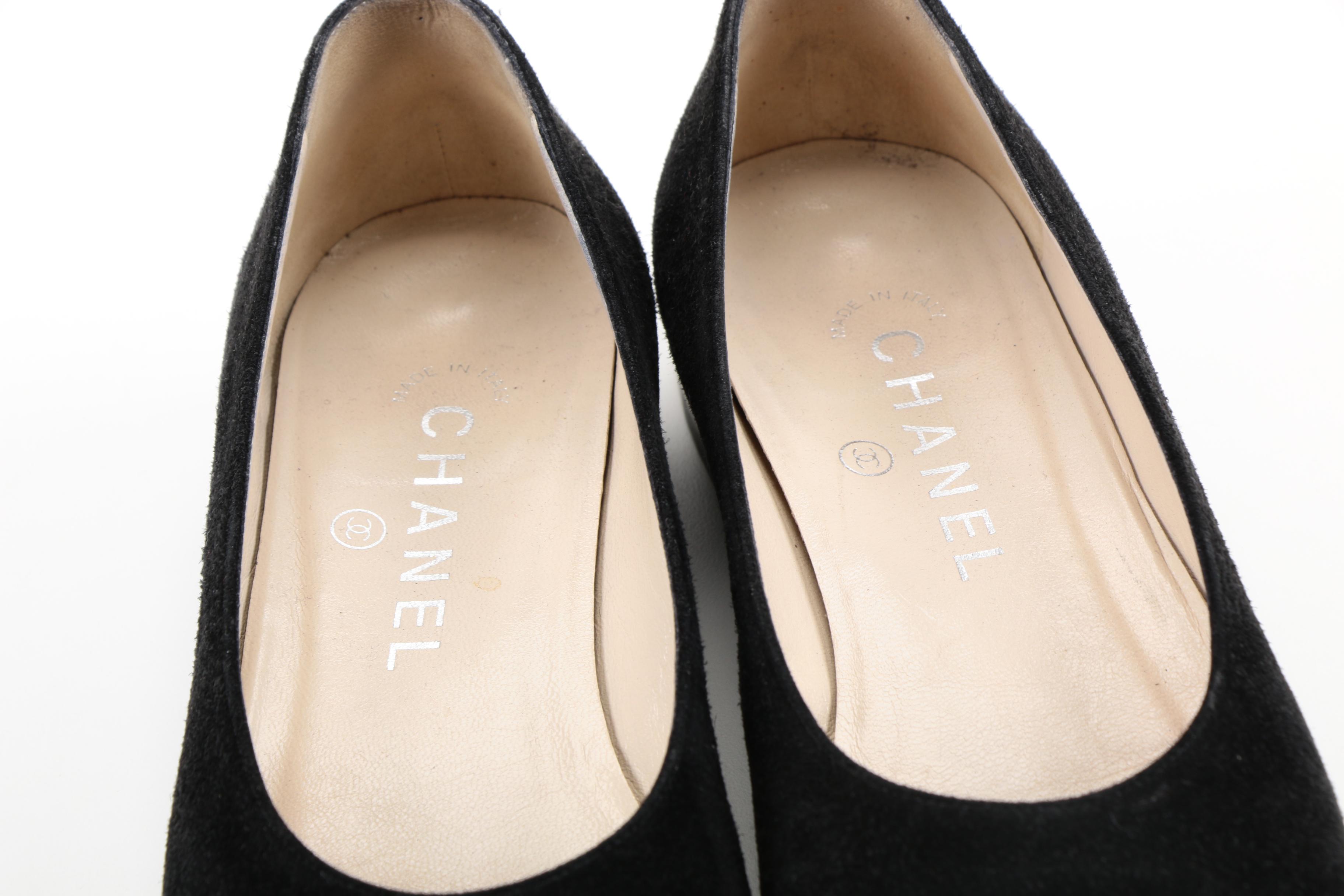Chanel Suede and Patent Leather Ballet Flats