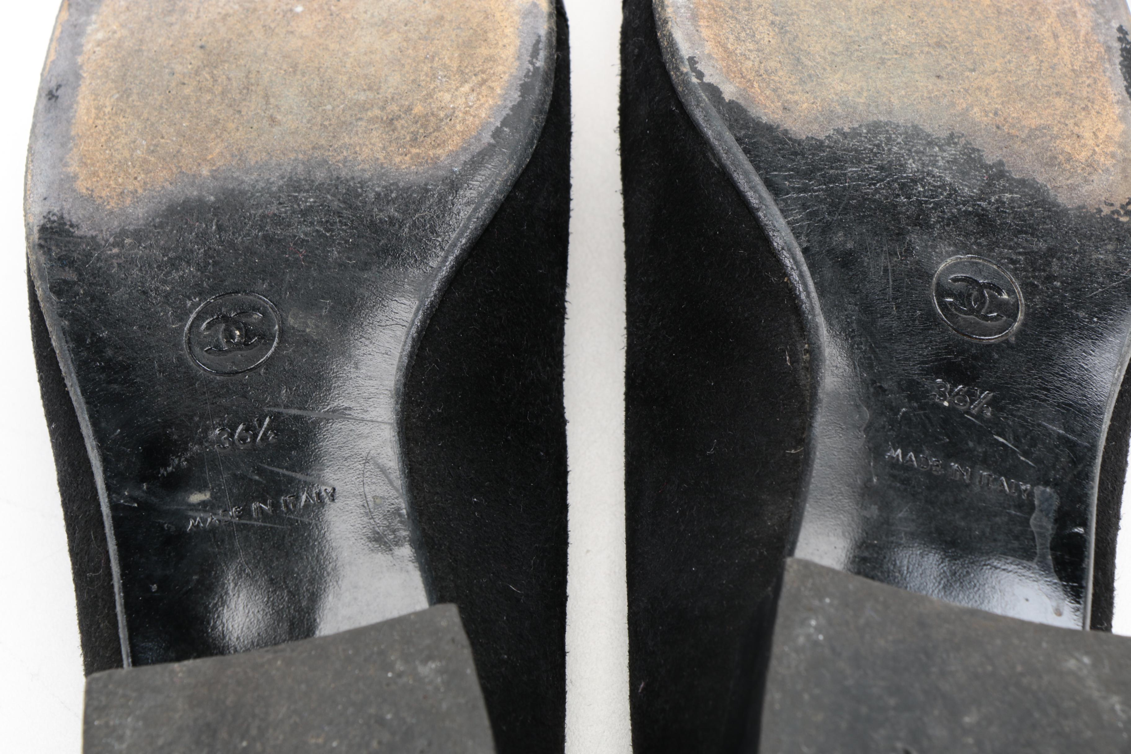 Chanel Suede and Patent Leather Ballet Flats