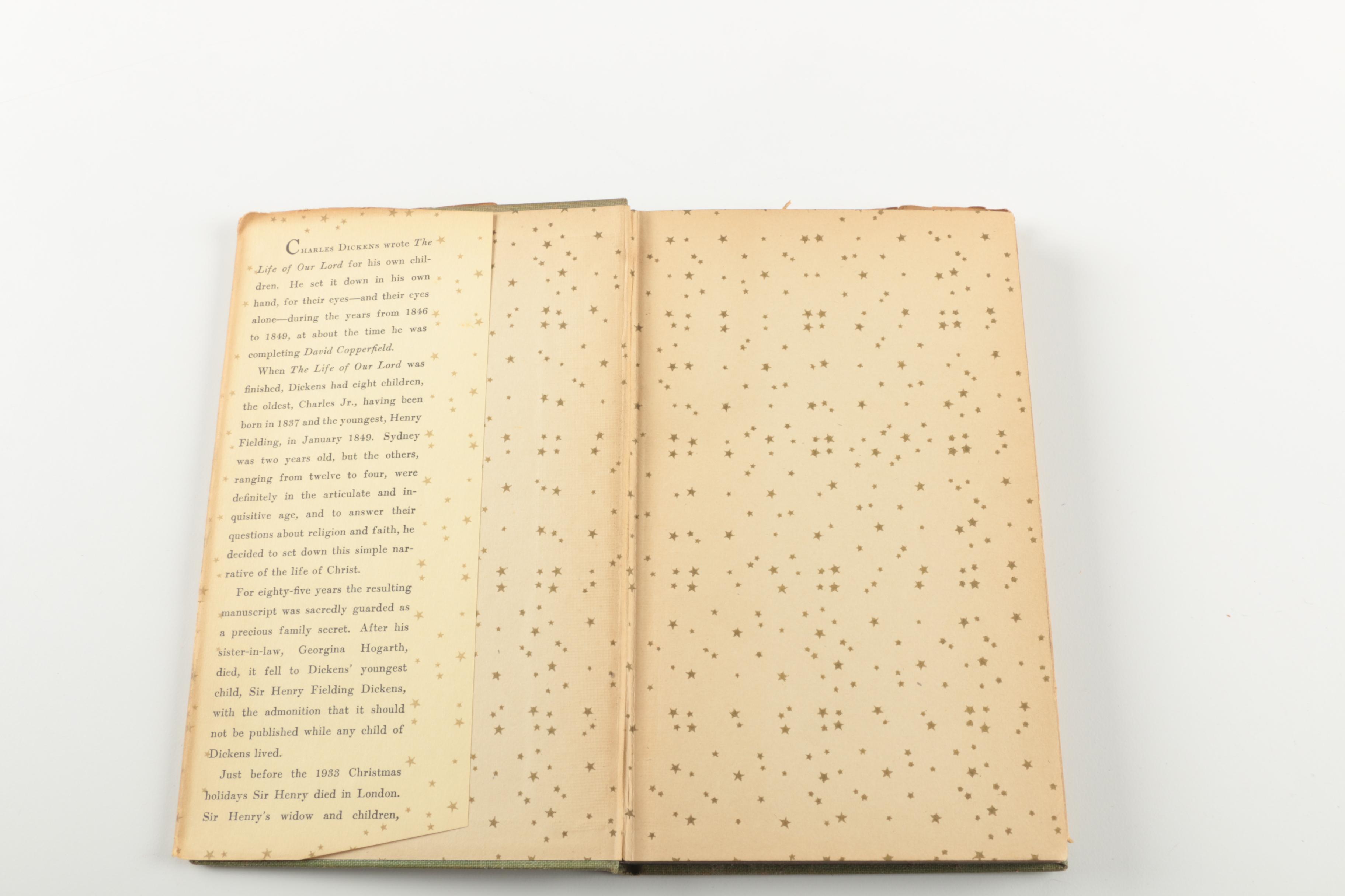 1934 First American Edition "The Life of Our Lord" by Charles Dickens