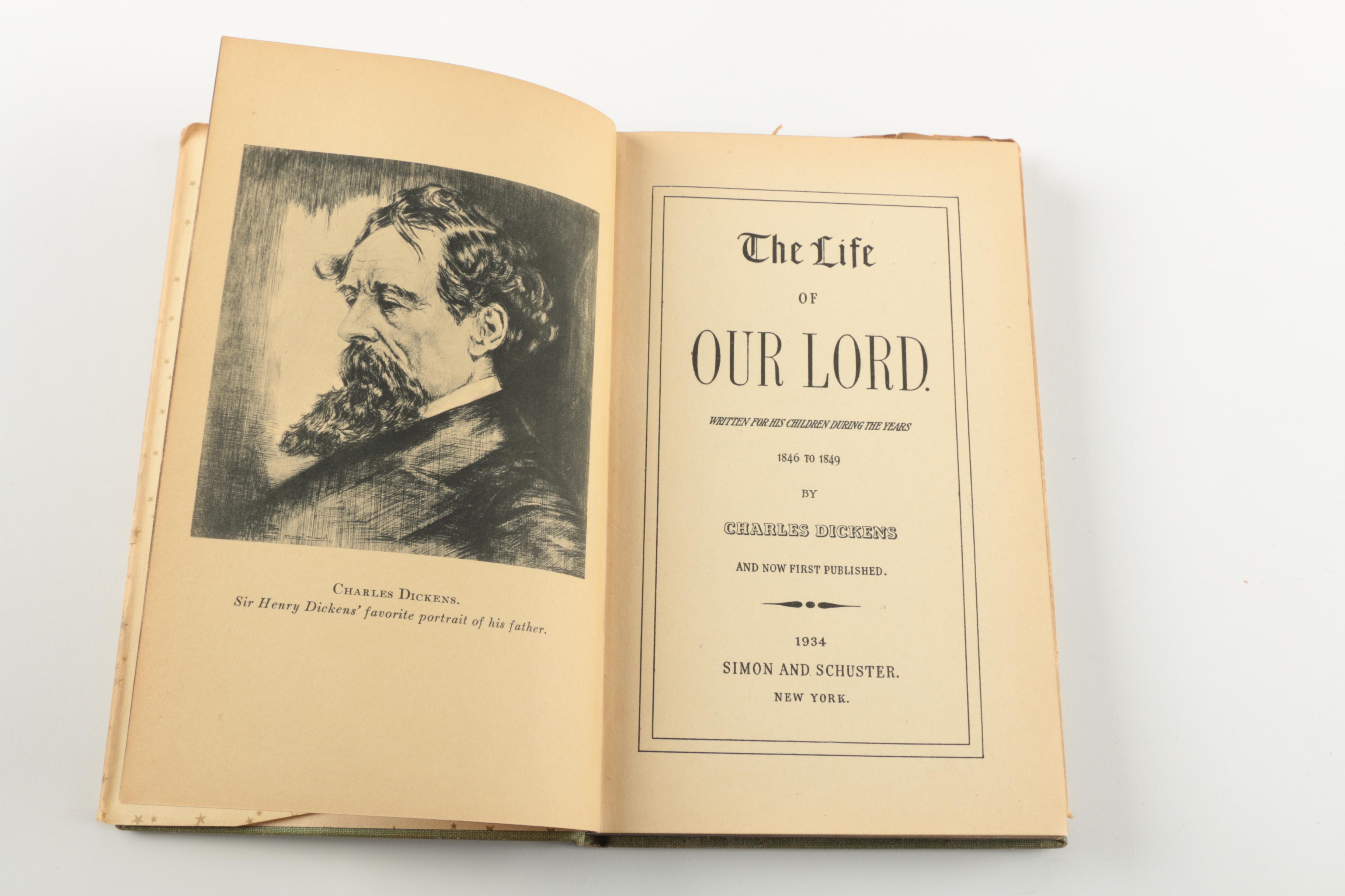 1934 First American Edition "The Life of Our Lord" by Charles Dickens