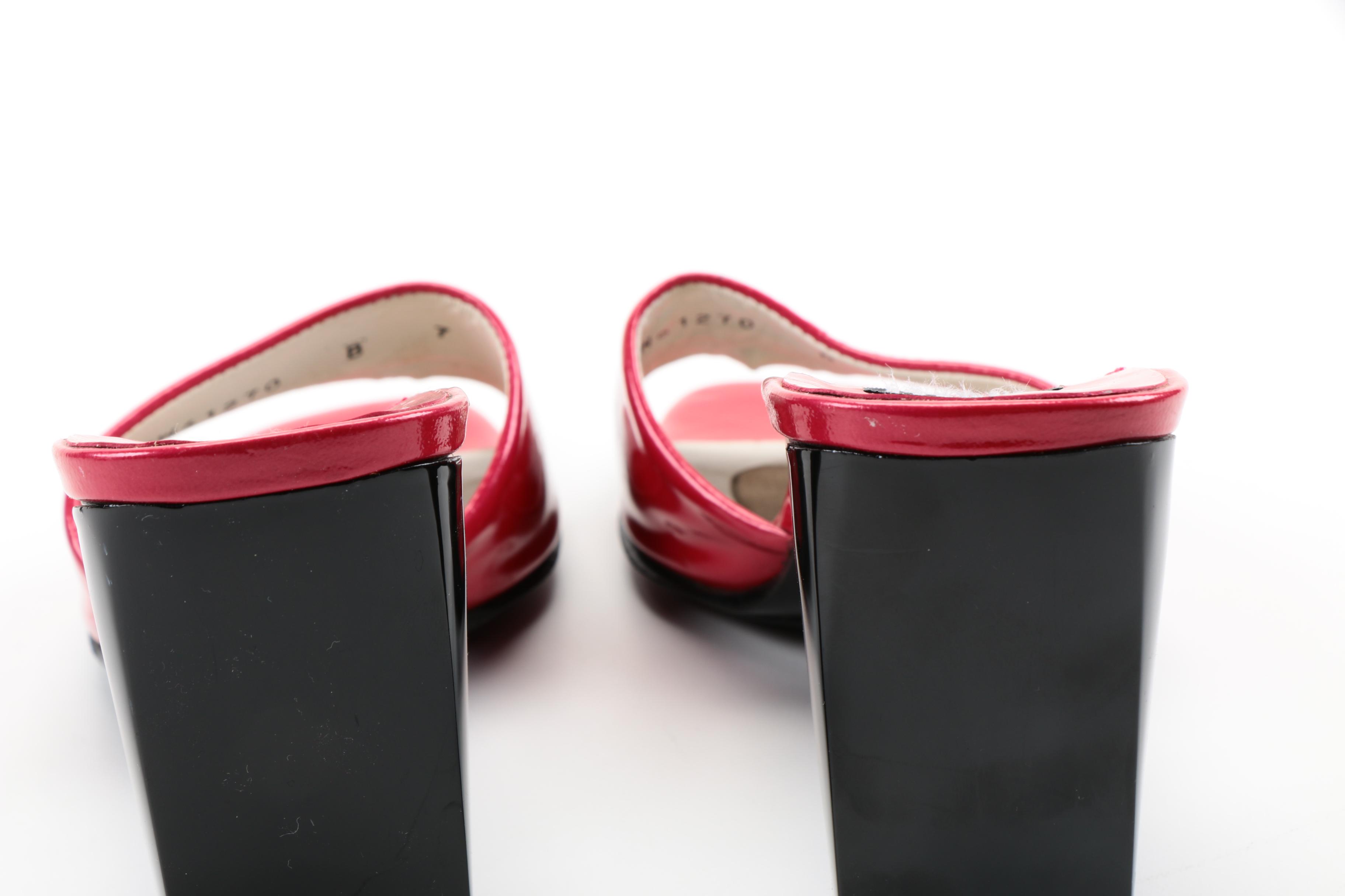 Women's Stuart Weitzman Hot Pink Patent Leather Slide Heels