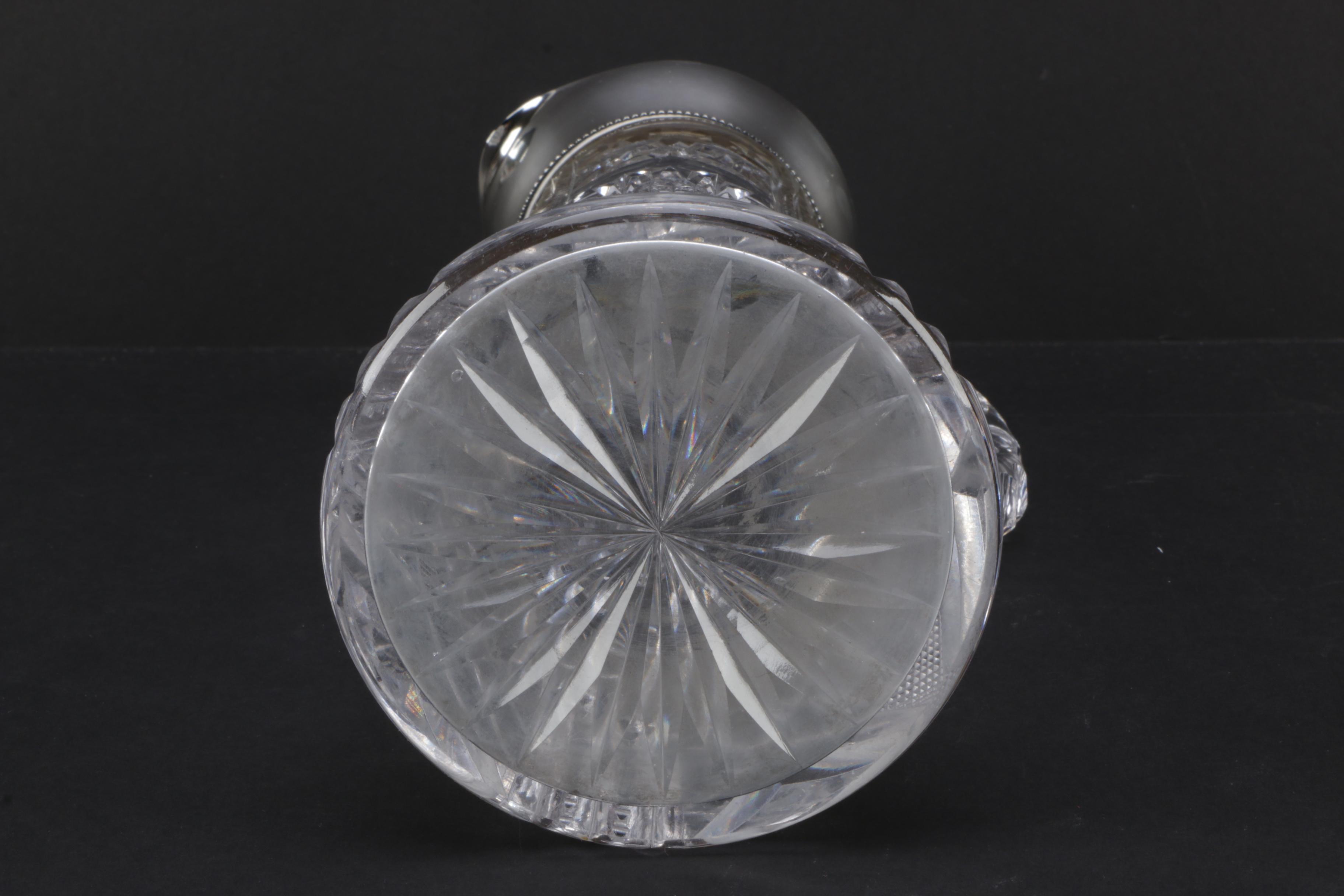 Crystal Barware Featuring Mauser Manufacturing Company Sterling Silver