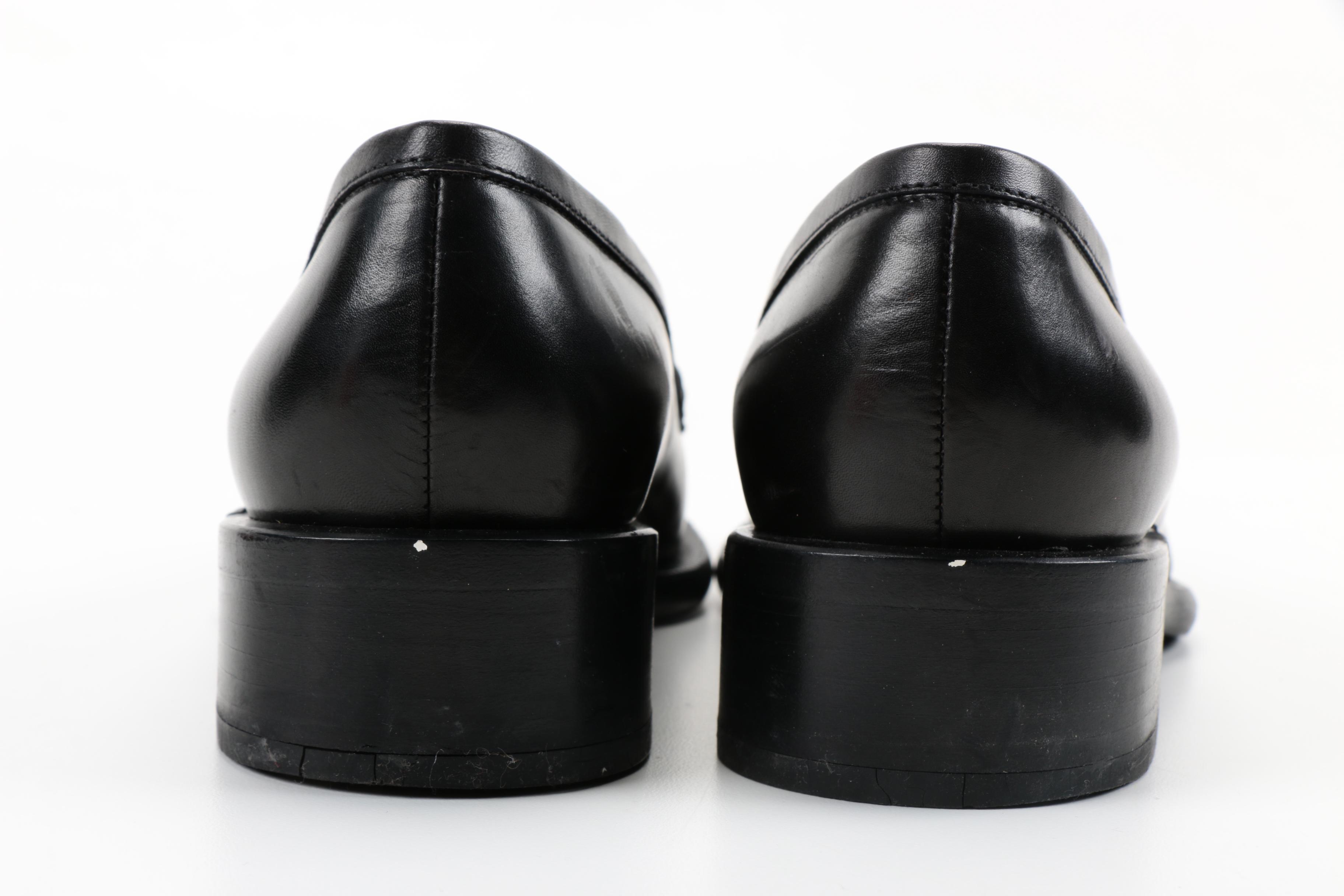 Women's Black Leather Chanel Loafers