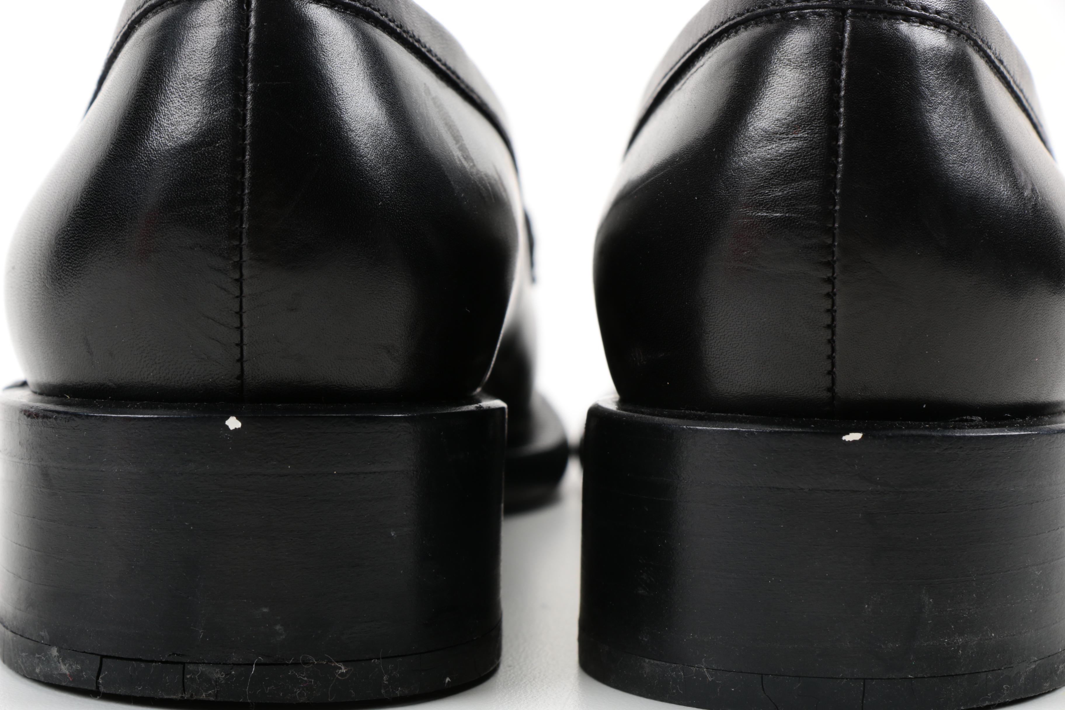 Women's Black Leather Chanel Loafers