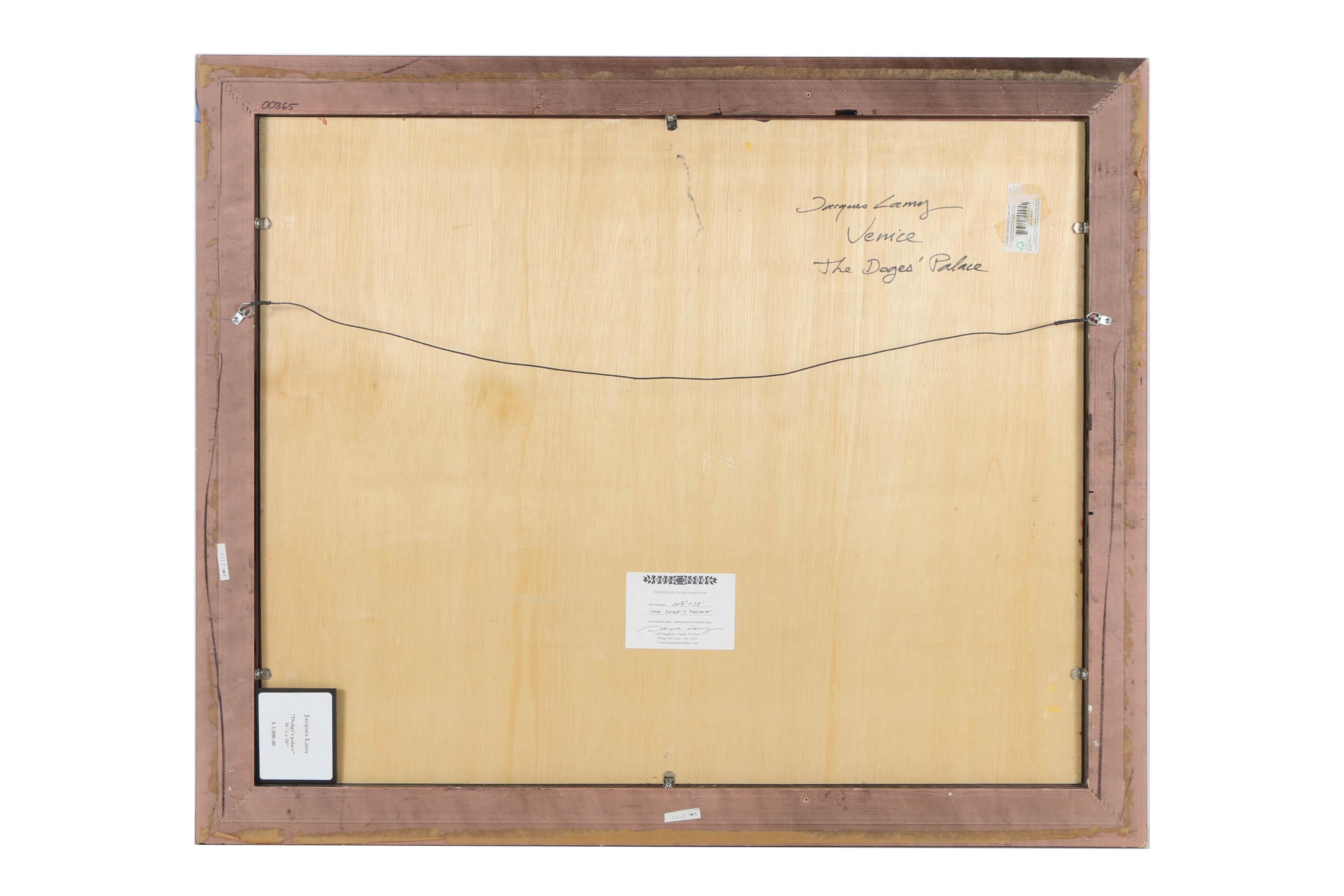 Jacques Lamy Plaster Painting on Board "The Doge's Palace"