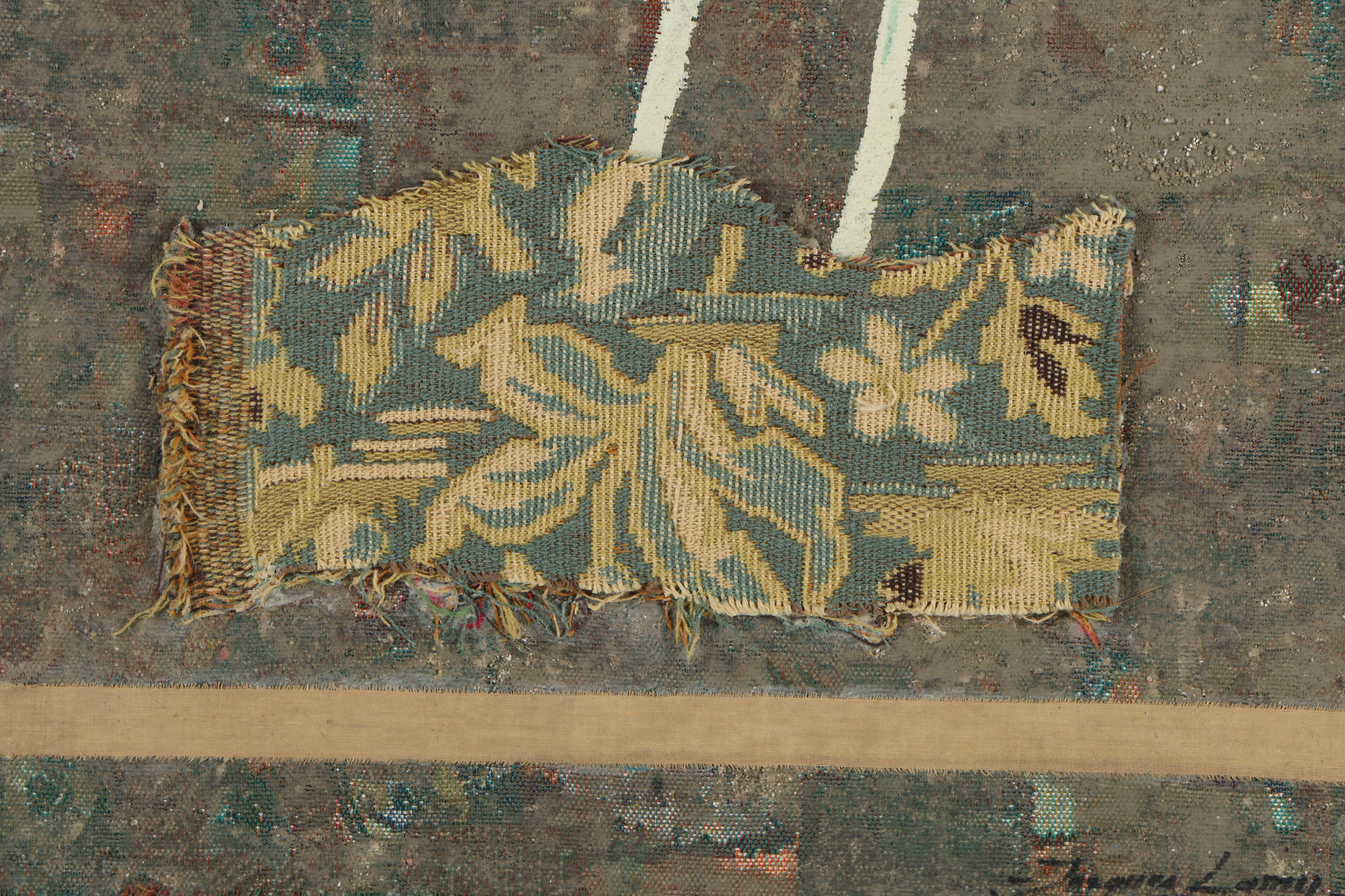 Jacques Lemy Mixed Media Collage on Board of Bamboo