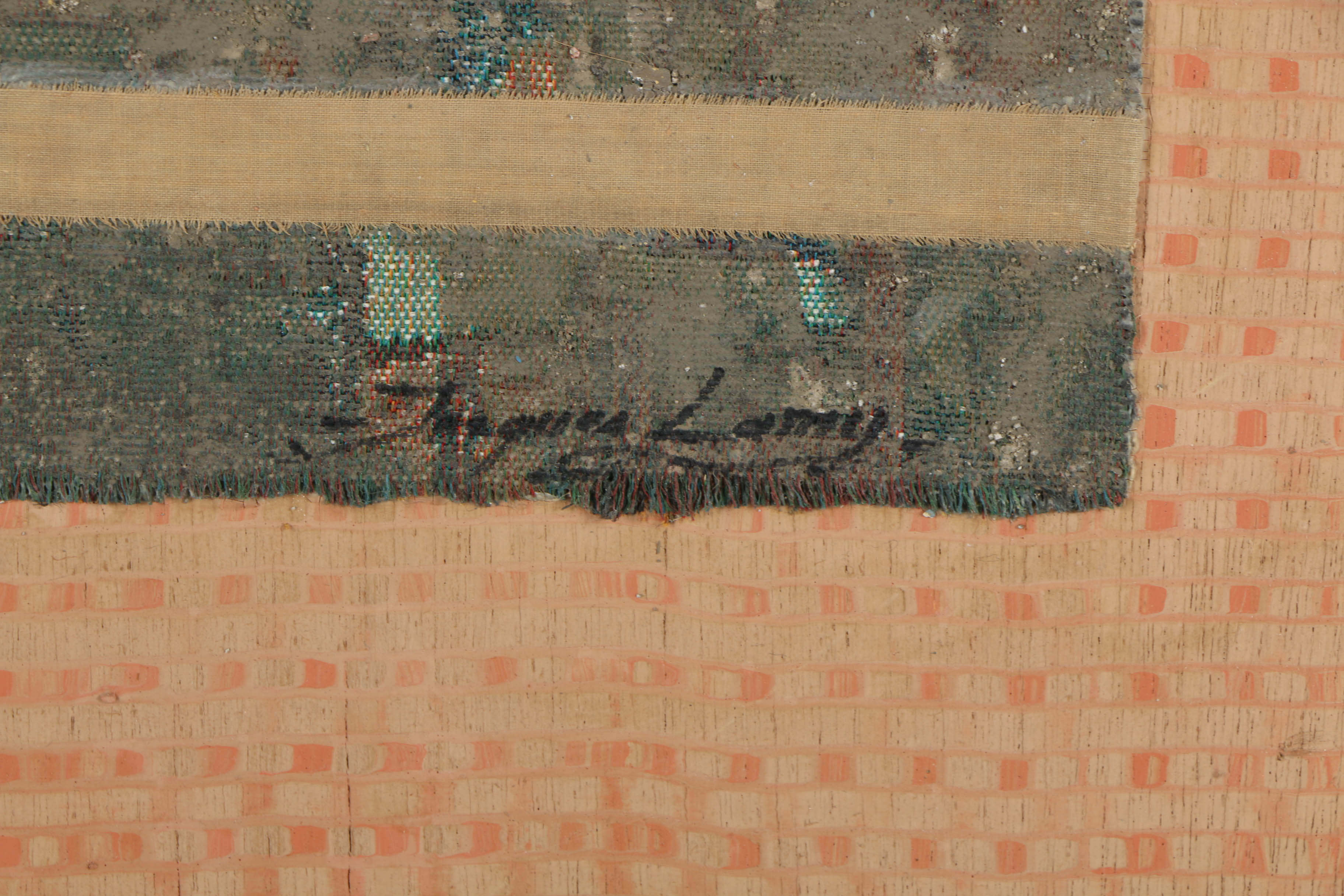 Jacques Lemy Mixed Media Collage on Board of Bamboo