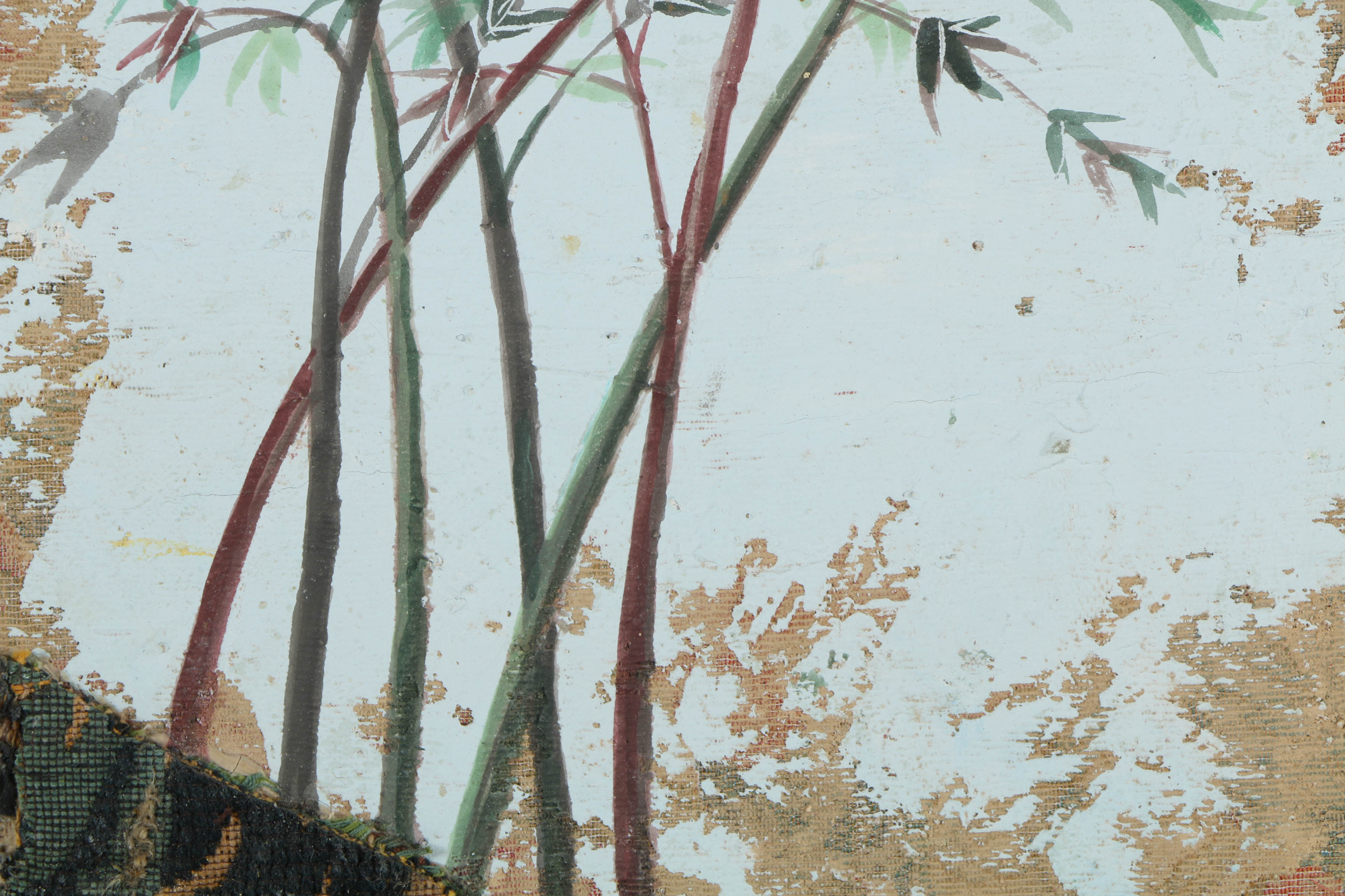 Jacques Lamy Mixed Media Composition on Board of a Forested Landscape