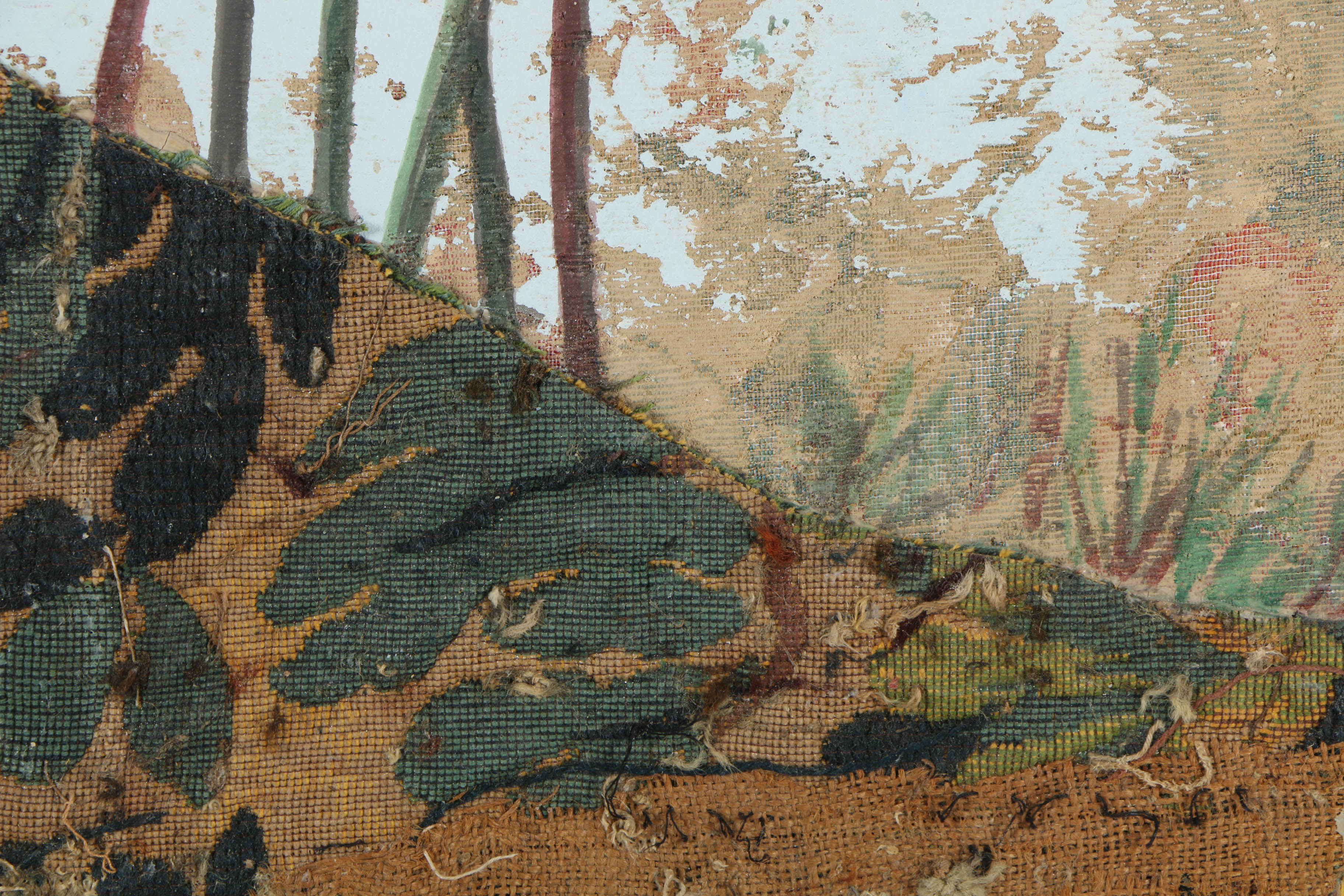 Jacques Lamy Mixed Media Composition on Board of a Forested Landscape