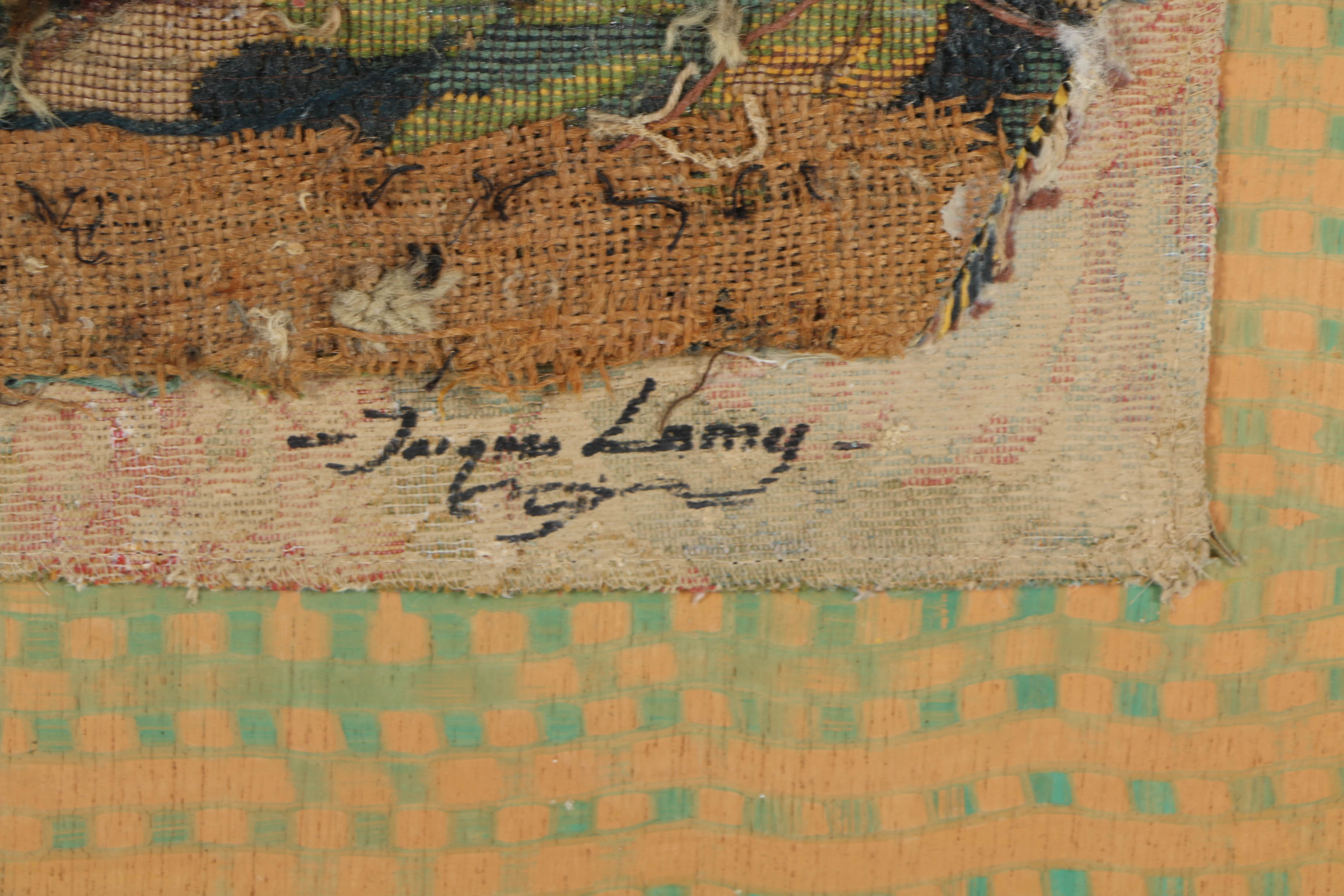 Jacques Lamy Mixed Media Composition on Board of a Forested Landscape