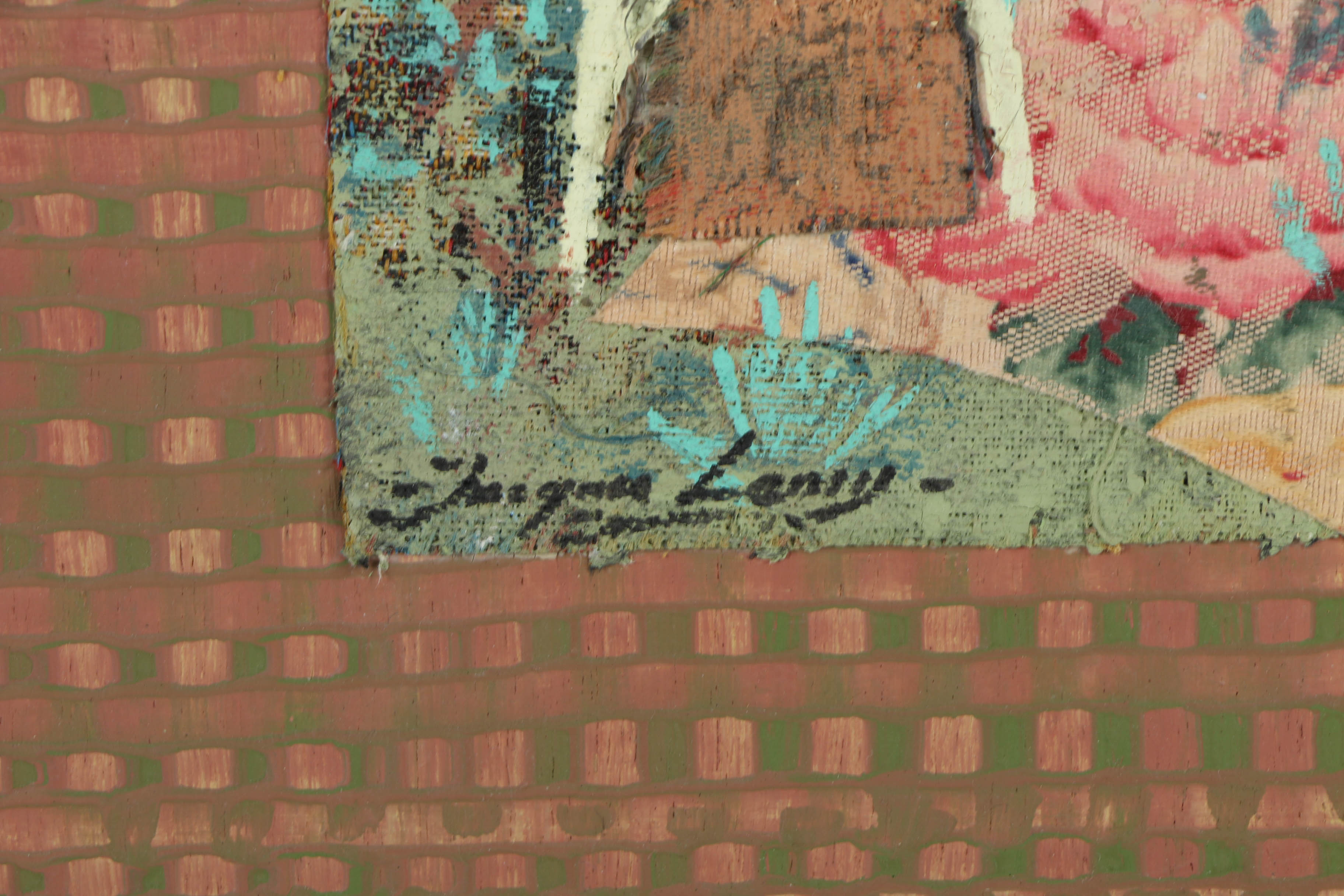 Jacques Lamy Mixed Media Painting on Board of Rural Scene