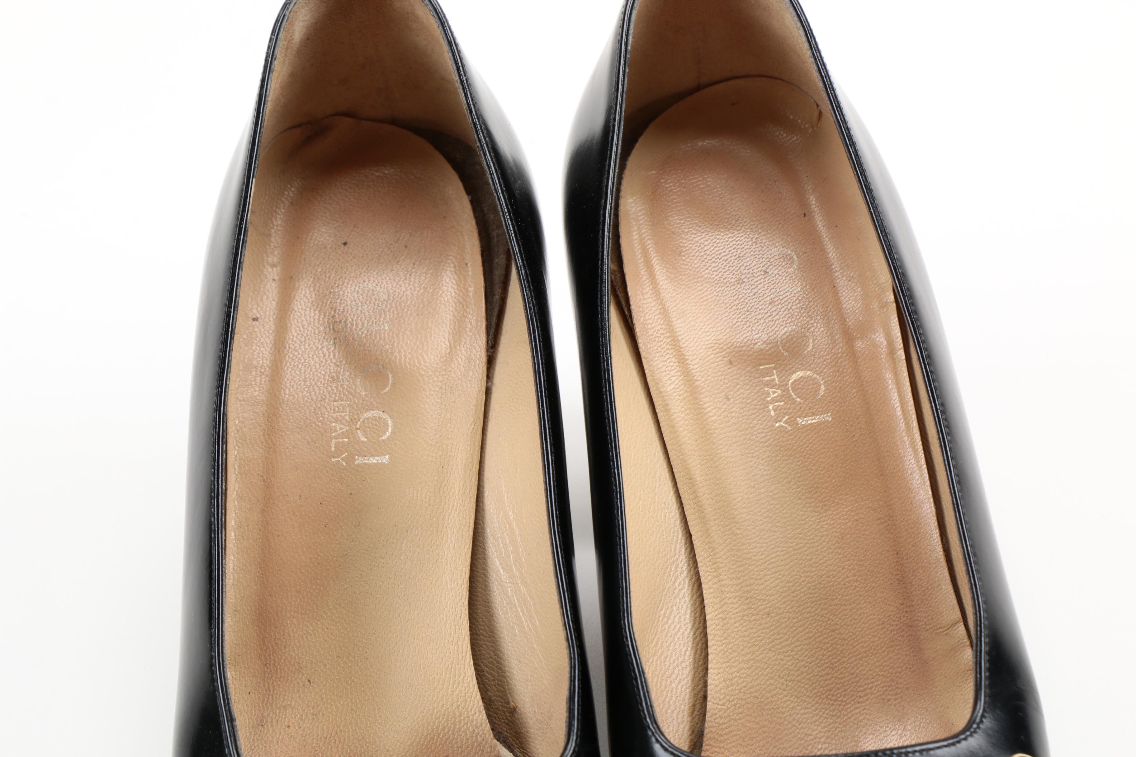 Vintage Gucci Black Leather Pumps
