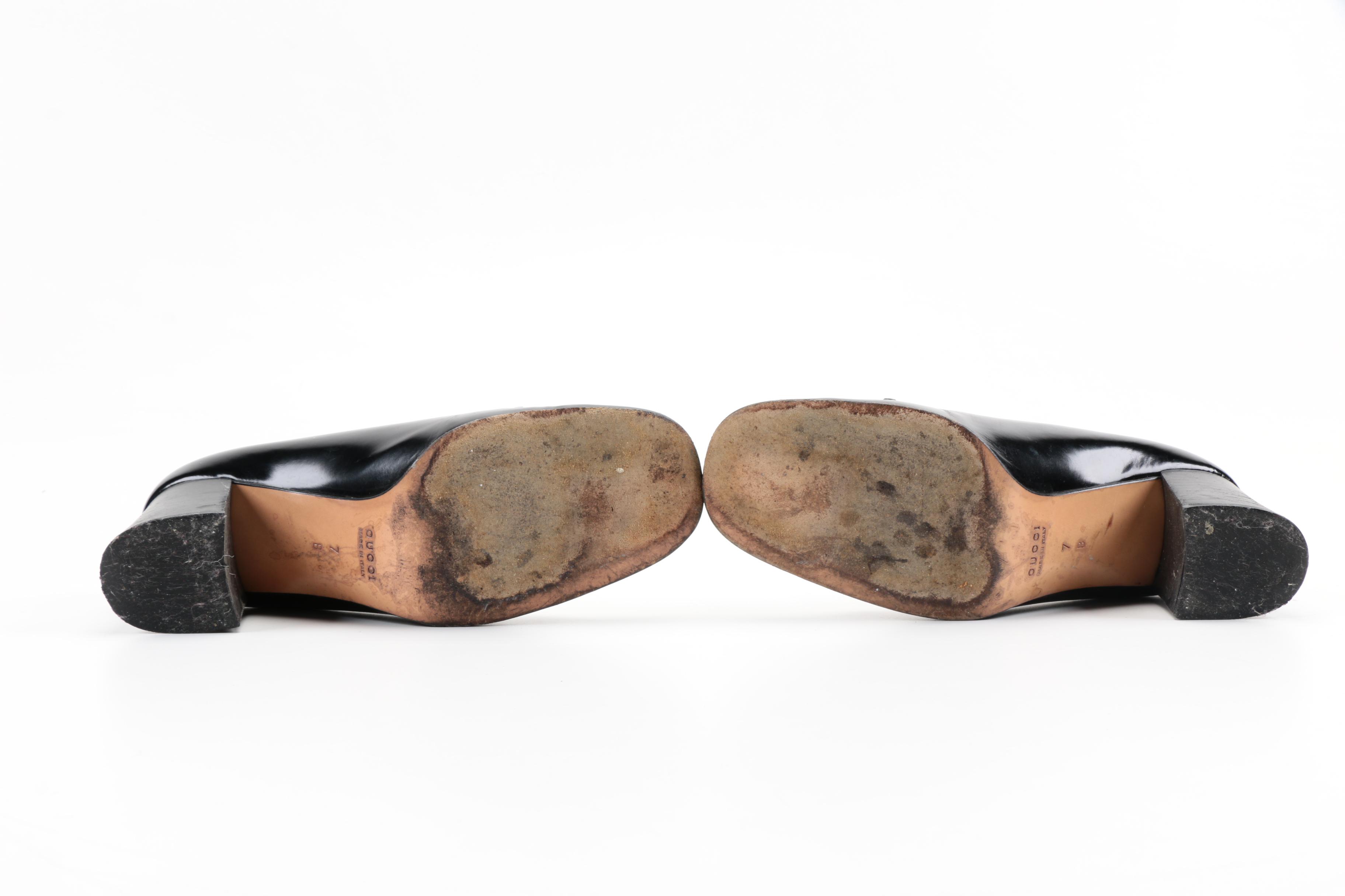 Vintage Gucci Black Leather Pumps