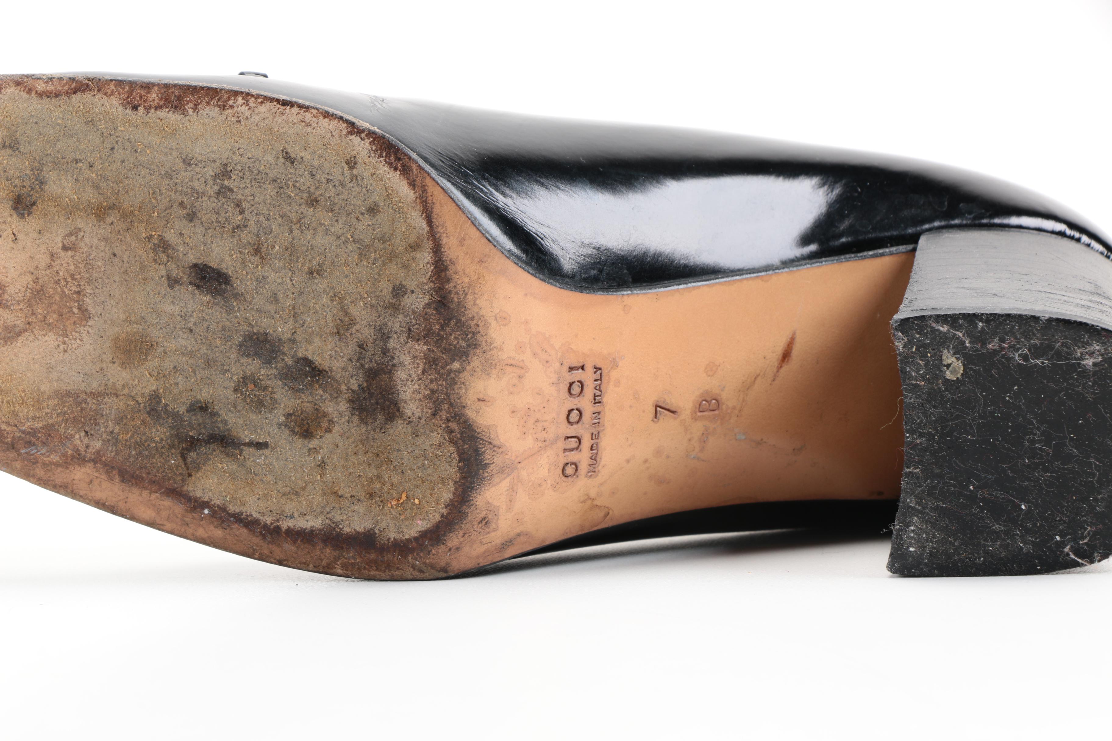 Vintage Gucci Black Leather Pumps