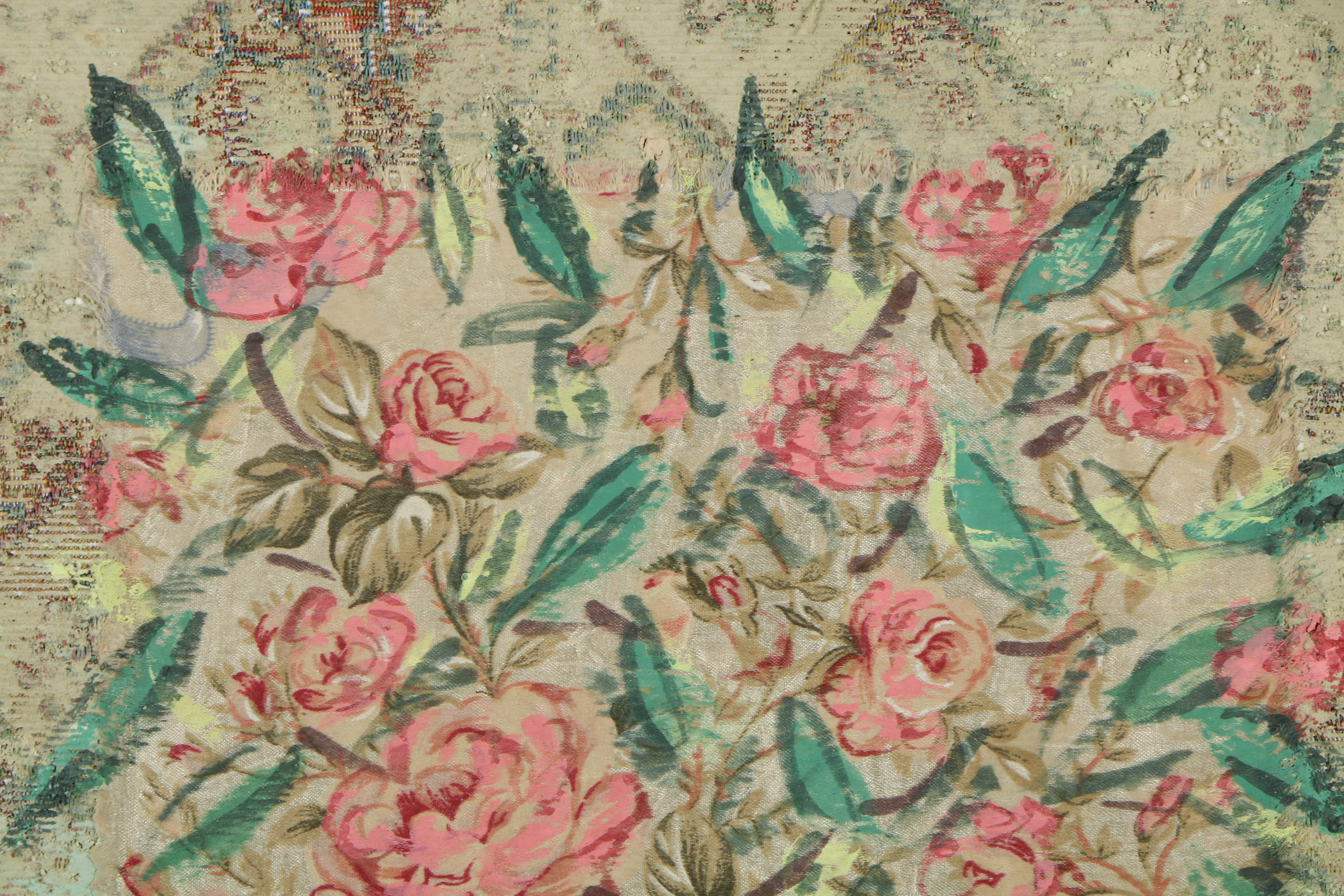 Jacques Lamy Mixed Media Painting on Board of Floral Still Life