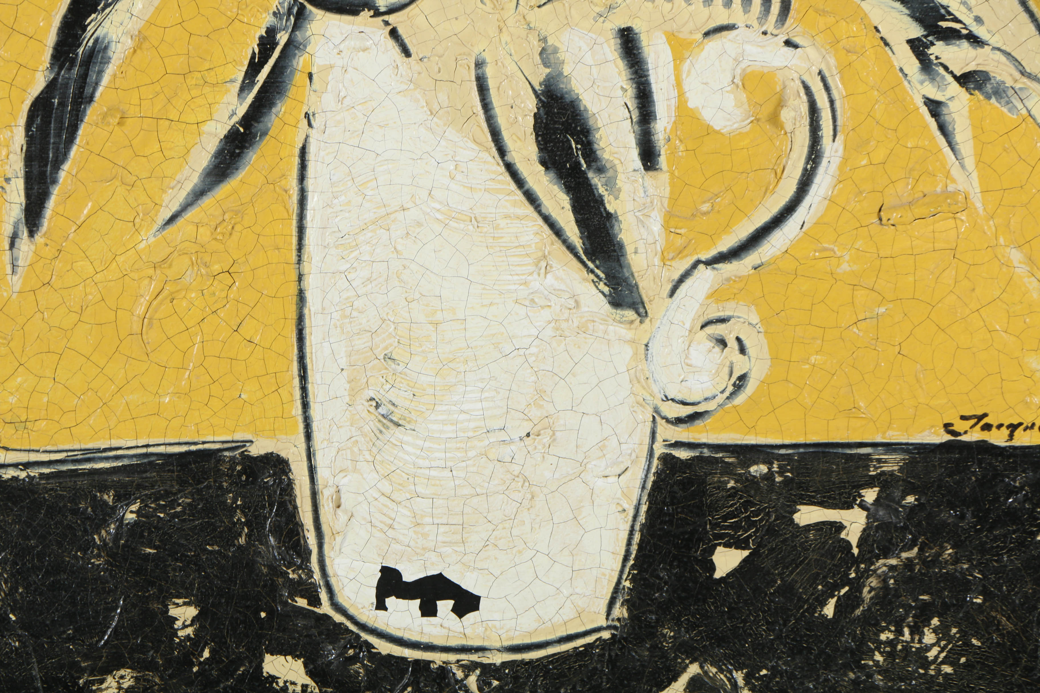 Jacques Lamy Plaster Painting on Board of a Still-Life