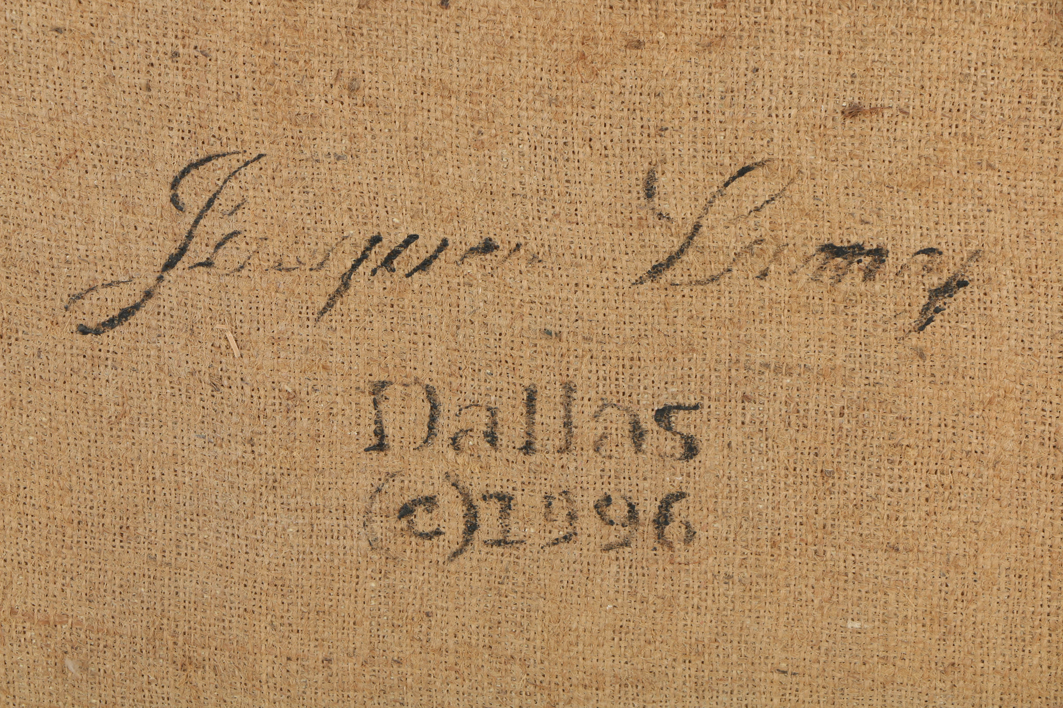 Jacques Lamy Fresco Painting on Burlap of a Roman Stone Urn