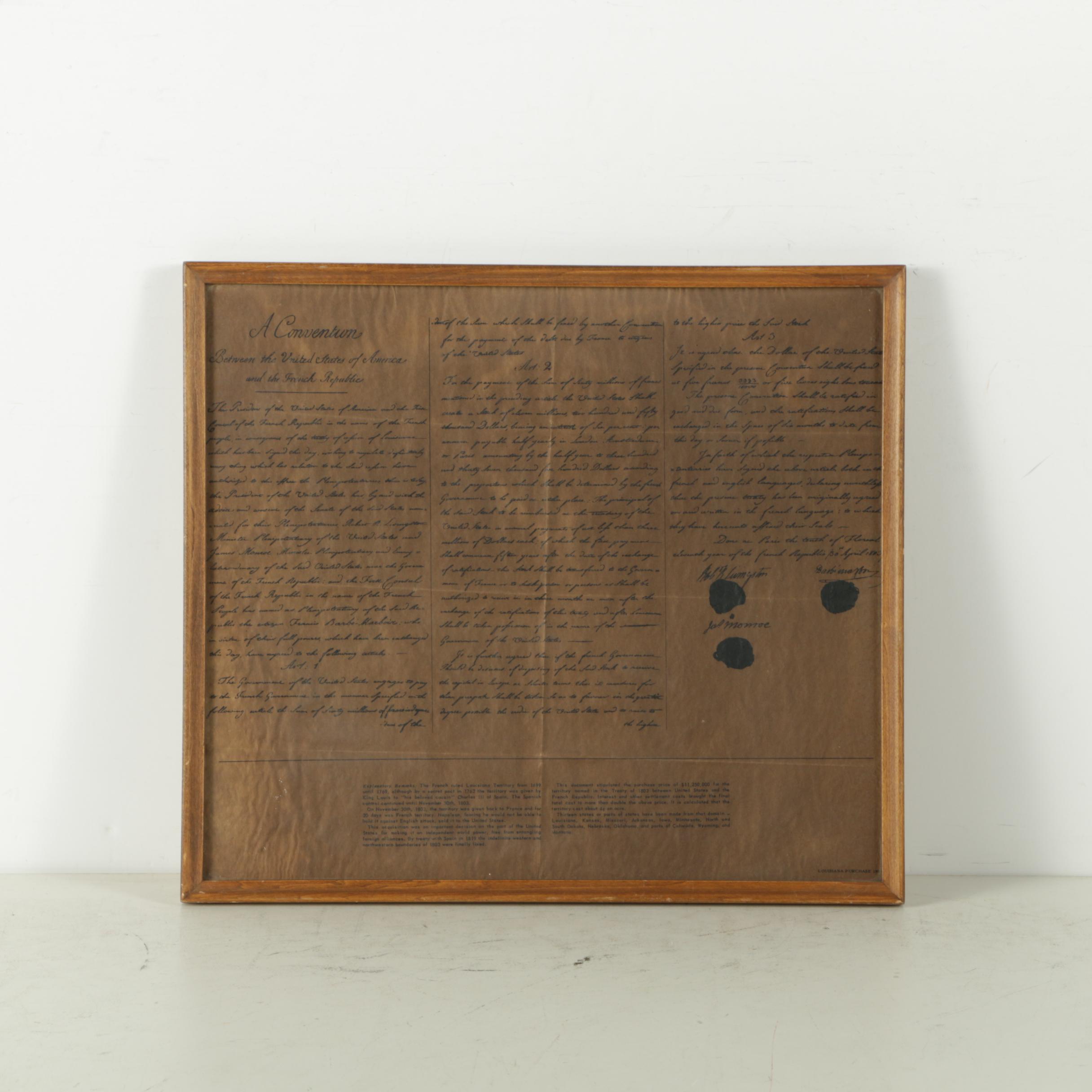 Copy of the Louisiana Purchase in Frame
