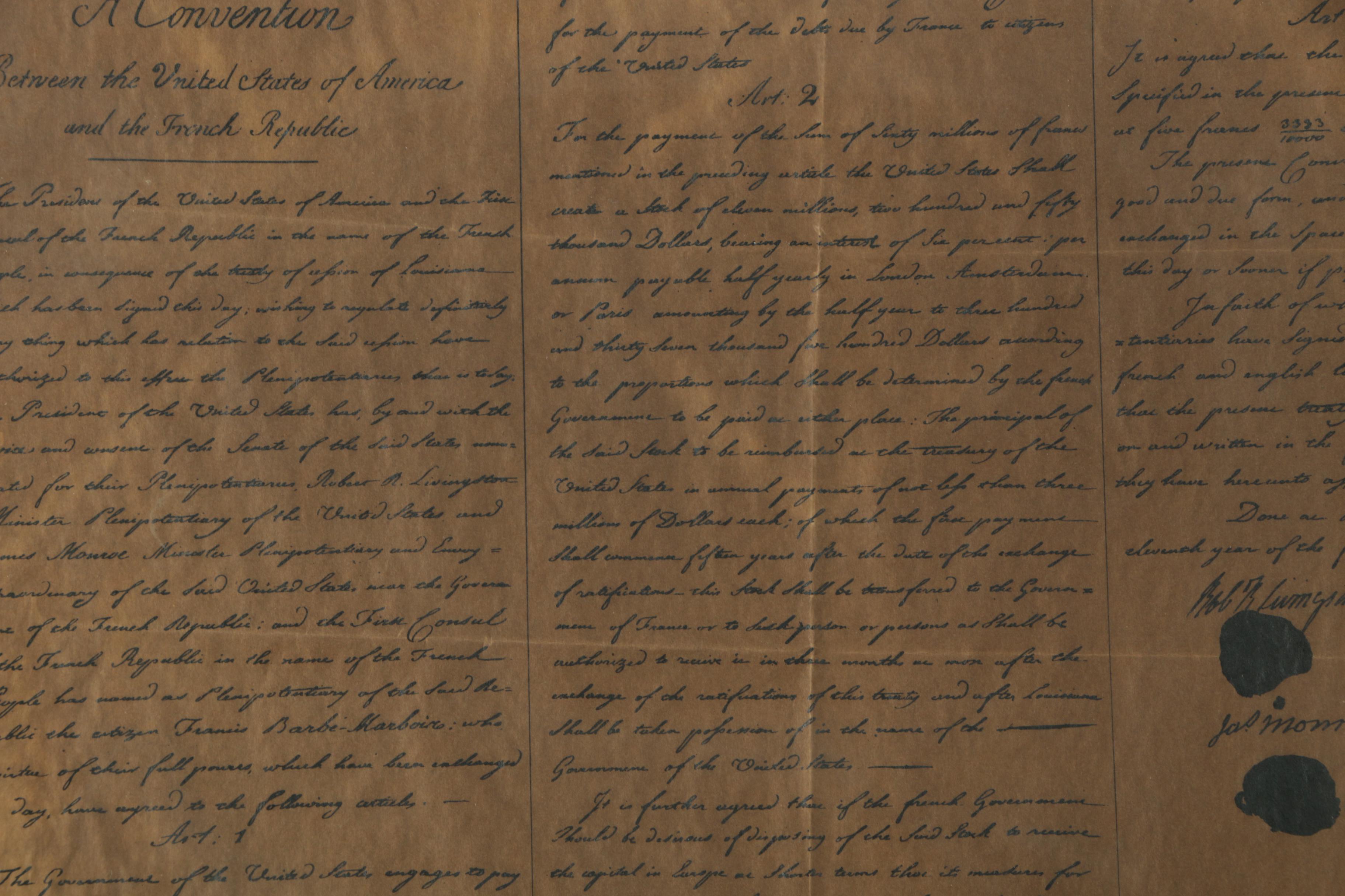 Copy of the Louisiana Purchase in Frame