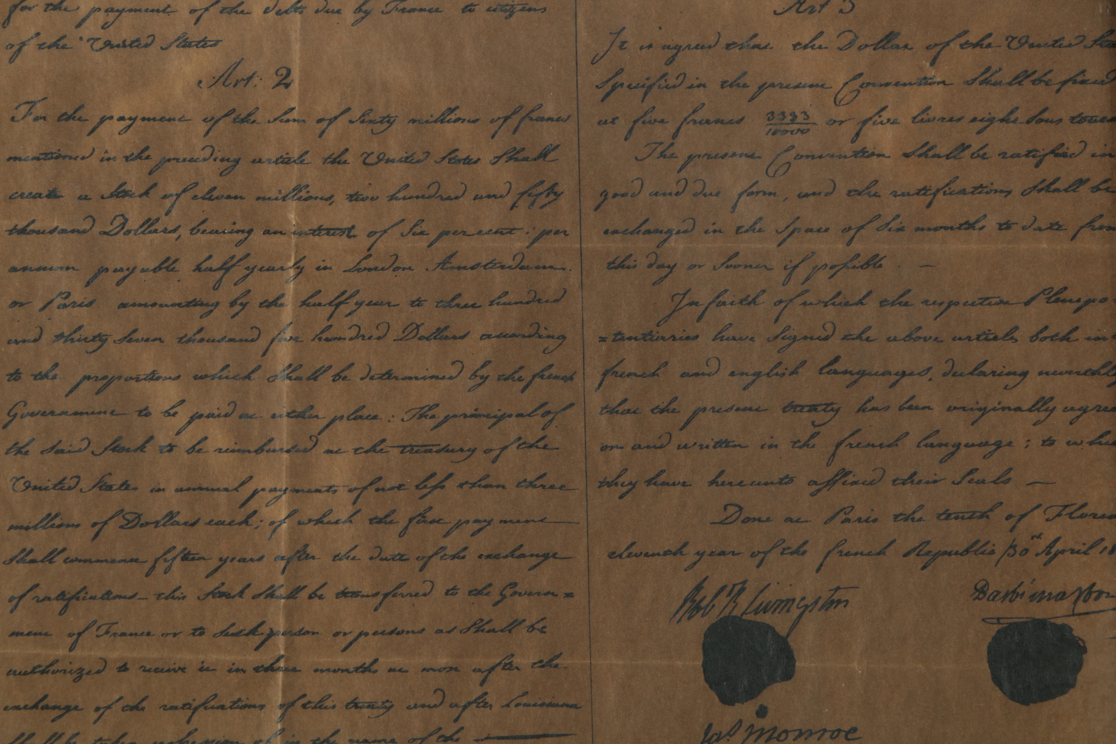Copy of the Louisiana Purchase in Frame