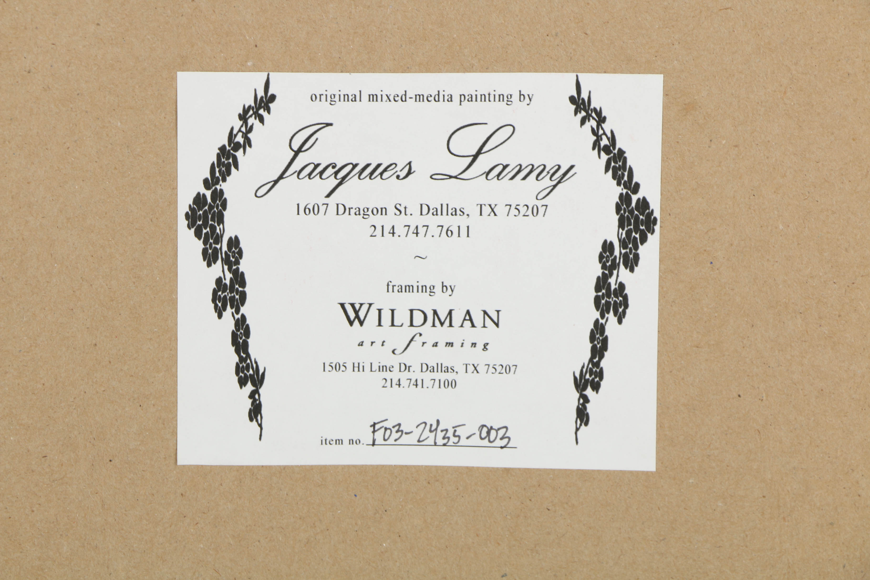 Jacques Lamy Fresco Painting on Burlap