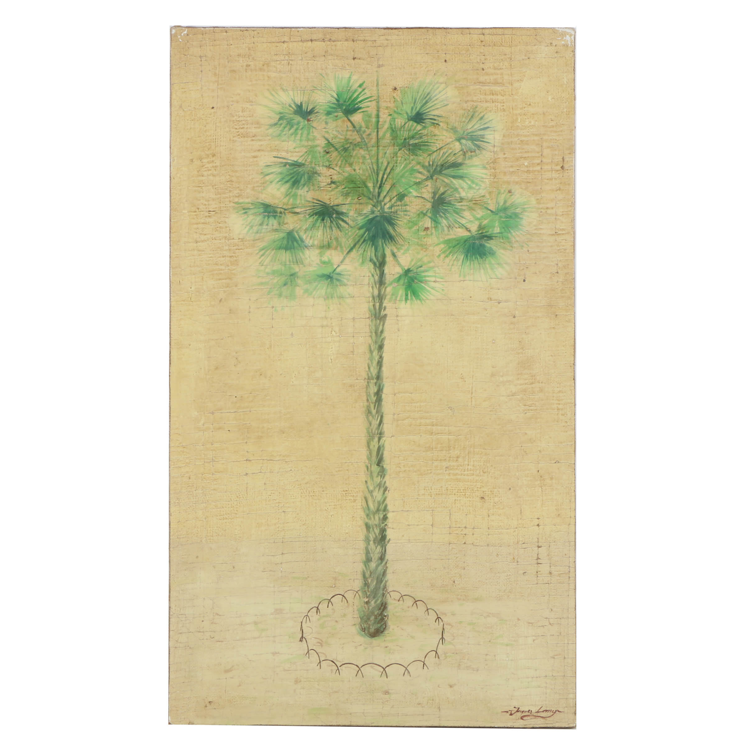 Jacques Lamy Fresco Painting on Burlap