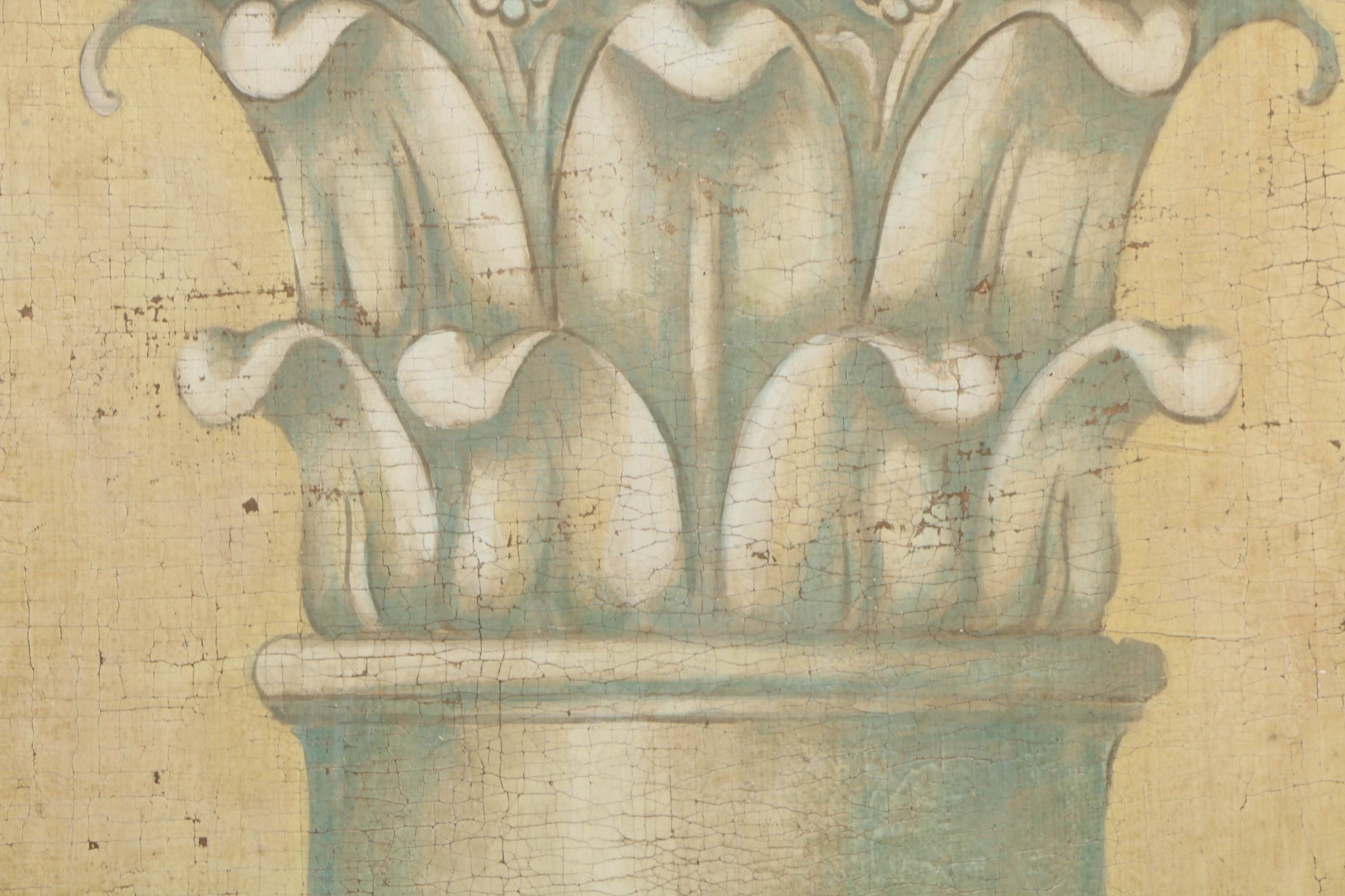 Jacques Lamy Fresco Painting on Burlap of a Corinthian Column