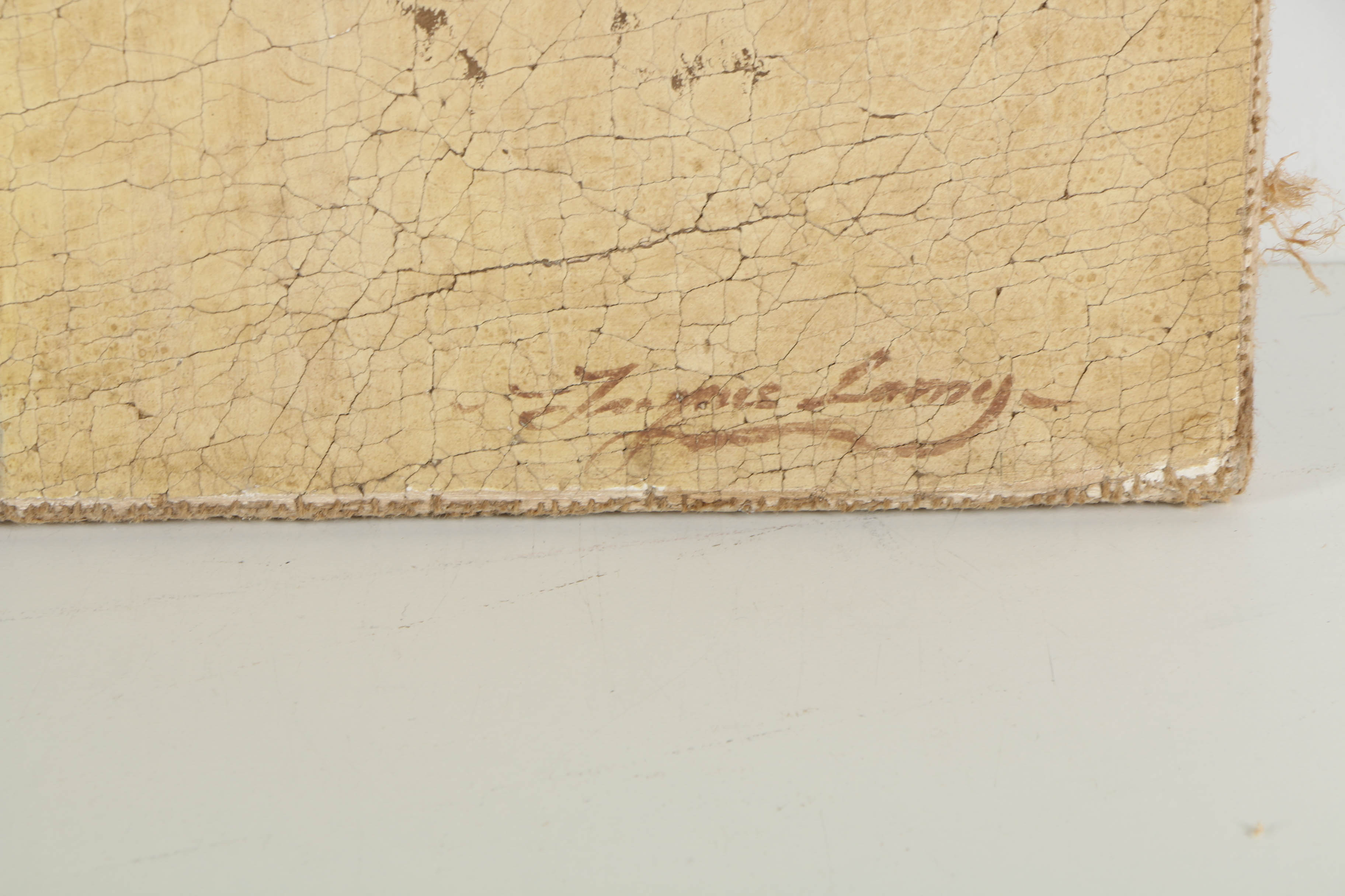 Jacques Lamy Fresco Painting on Burlap of a Corinthian Column