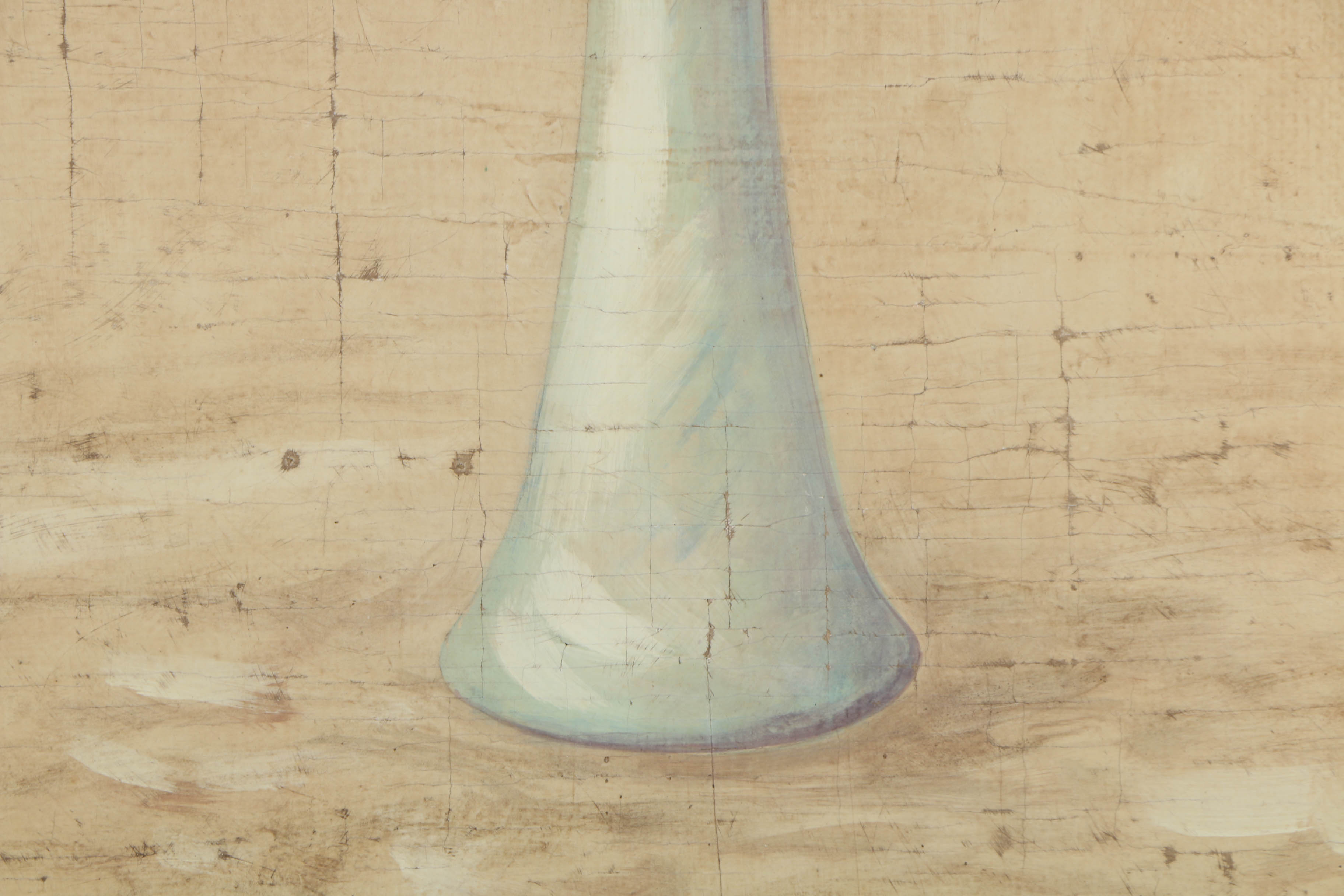 Jacques Lamy Fresco Painting on Burlap Floral Still Life