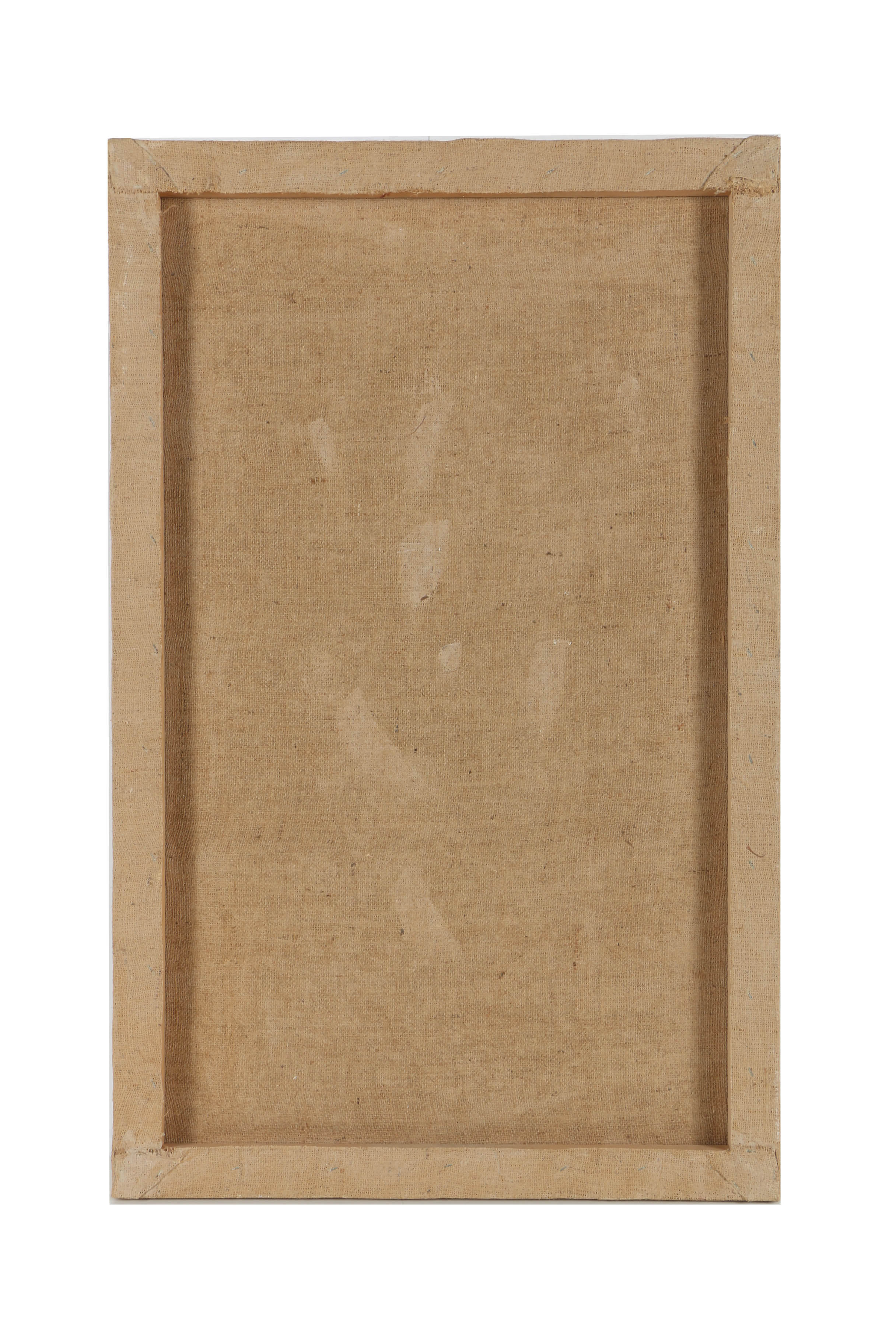 Jacques Lamy Fresco Painting on Burlap Floral Still Life