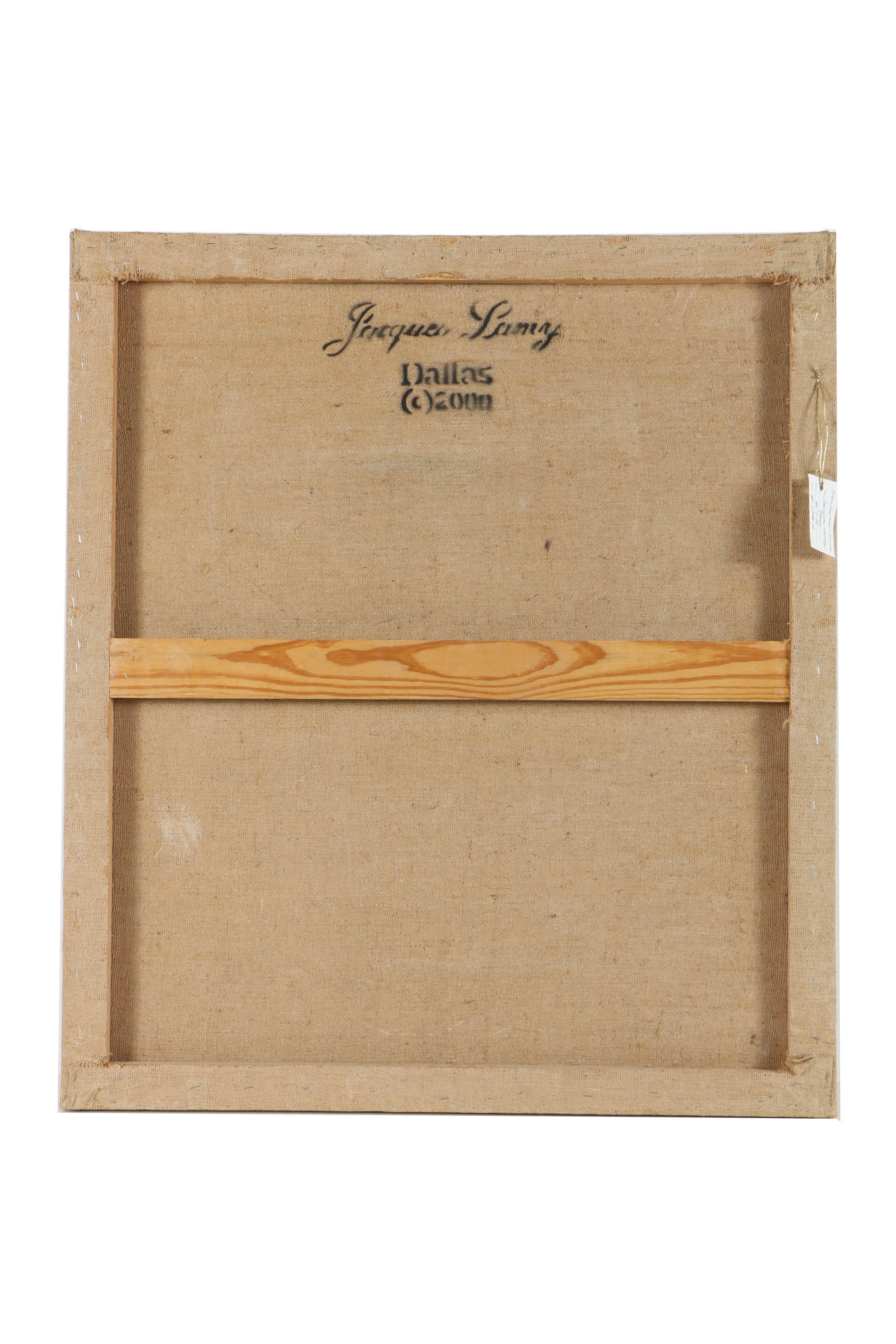 Jacques Lamy Fresco Painting on Burlap Floral Still Life