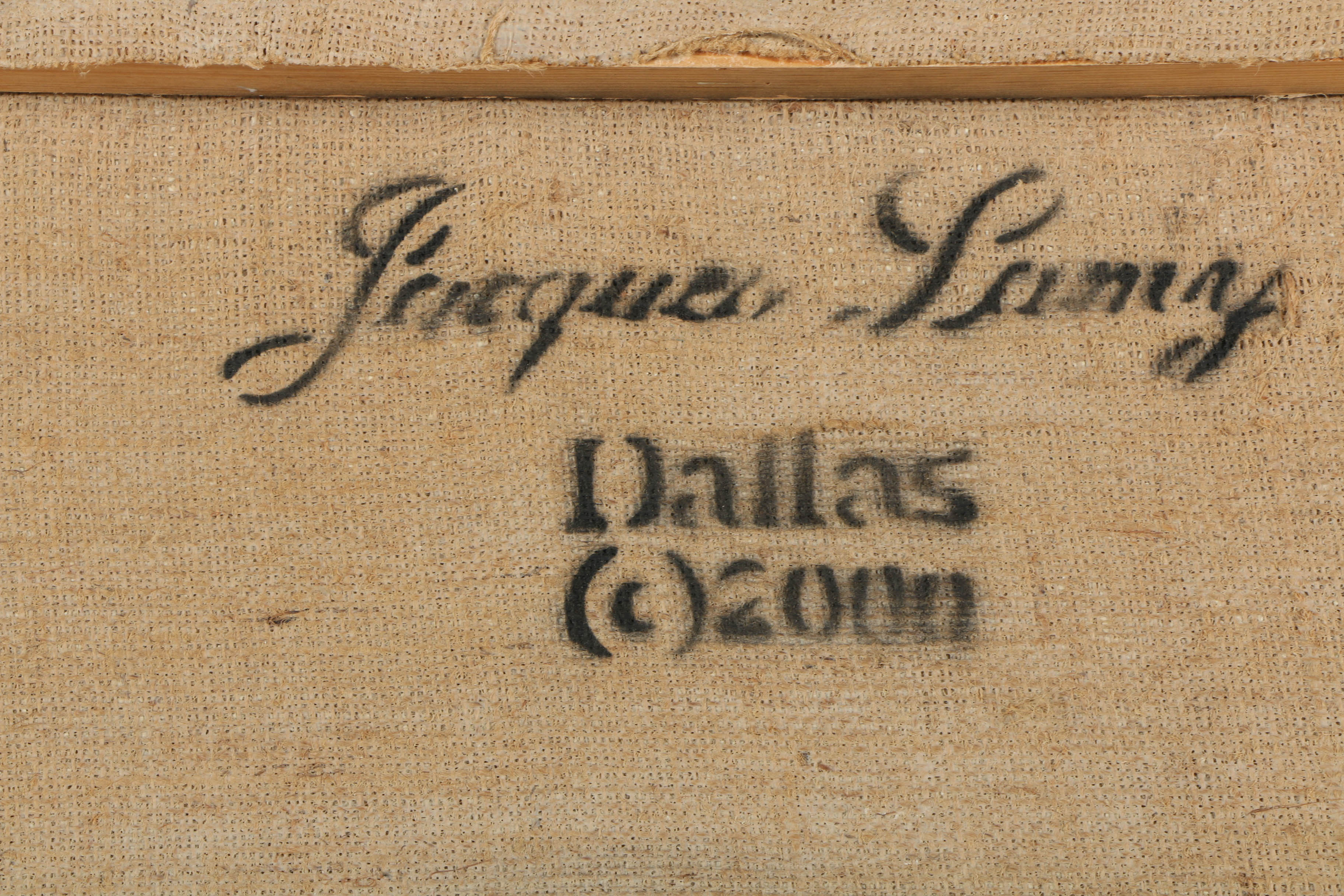 Jacques Lamy Fresco Painting on Burlap Floral Still Life