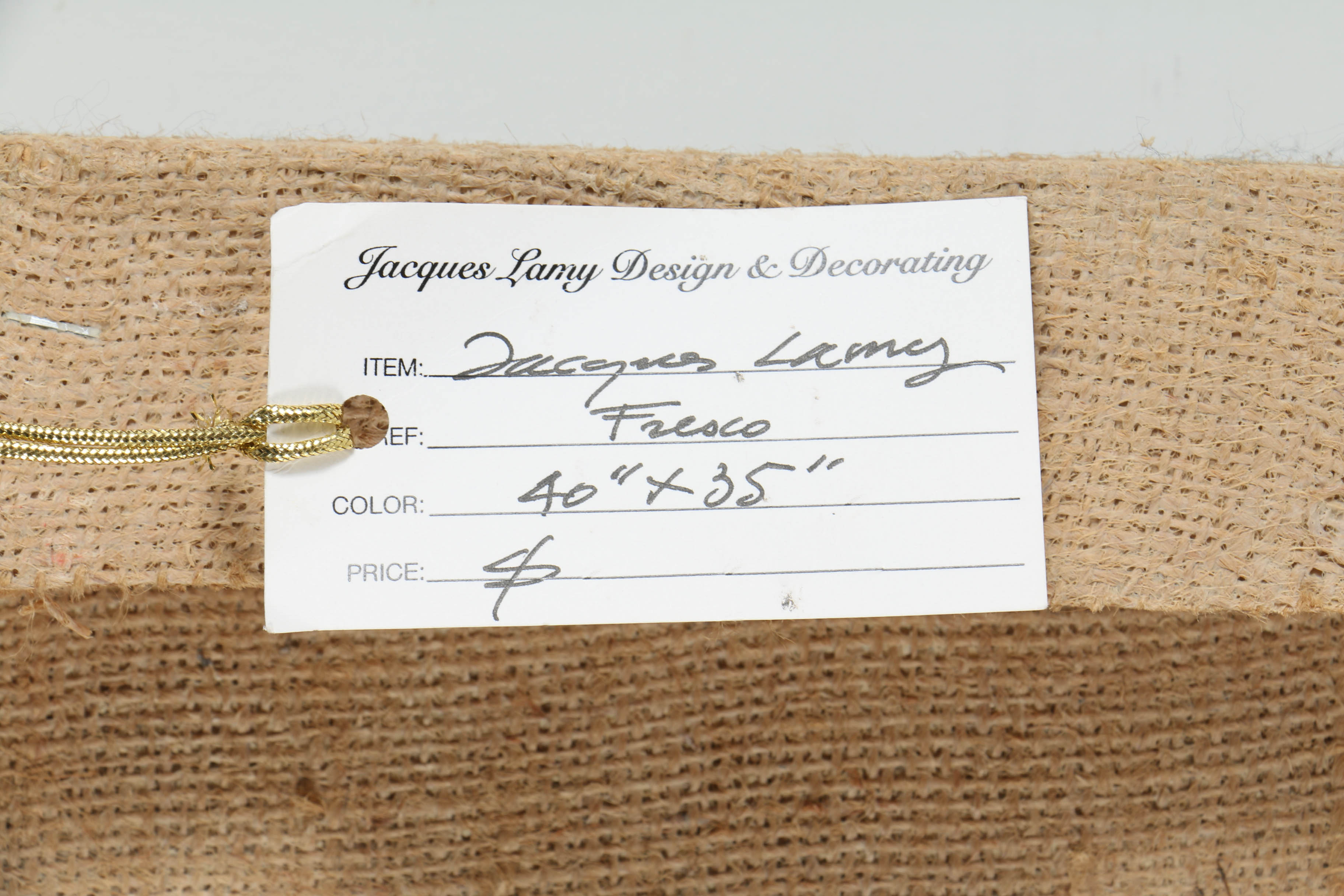 Jacques Lamy Fresco Painting on Burlap Floral Still Life