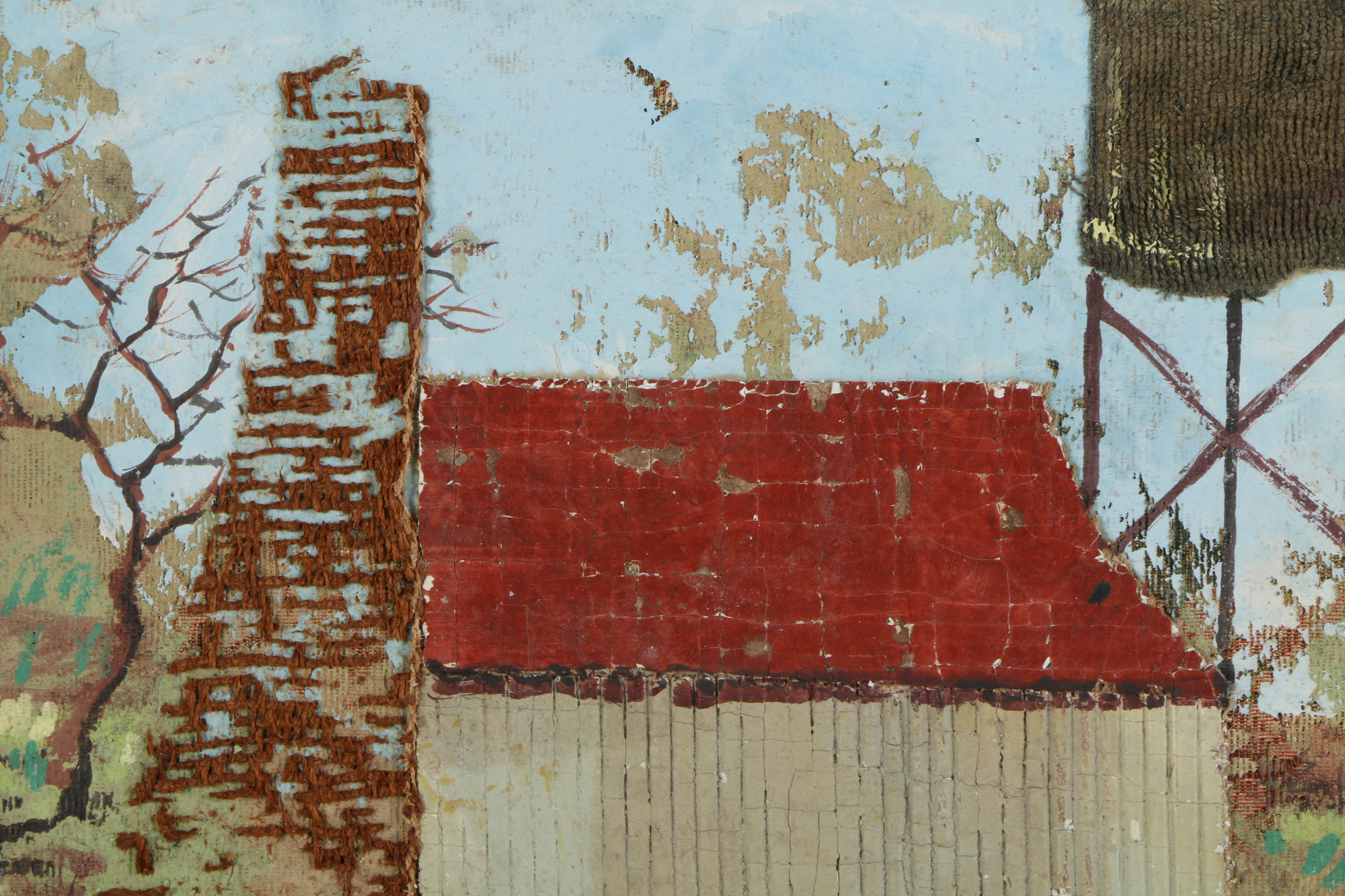 Jacques Lamy Mixed Media Composition on Board of a Cowshed