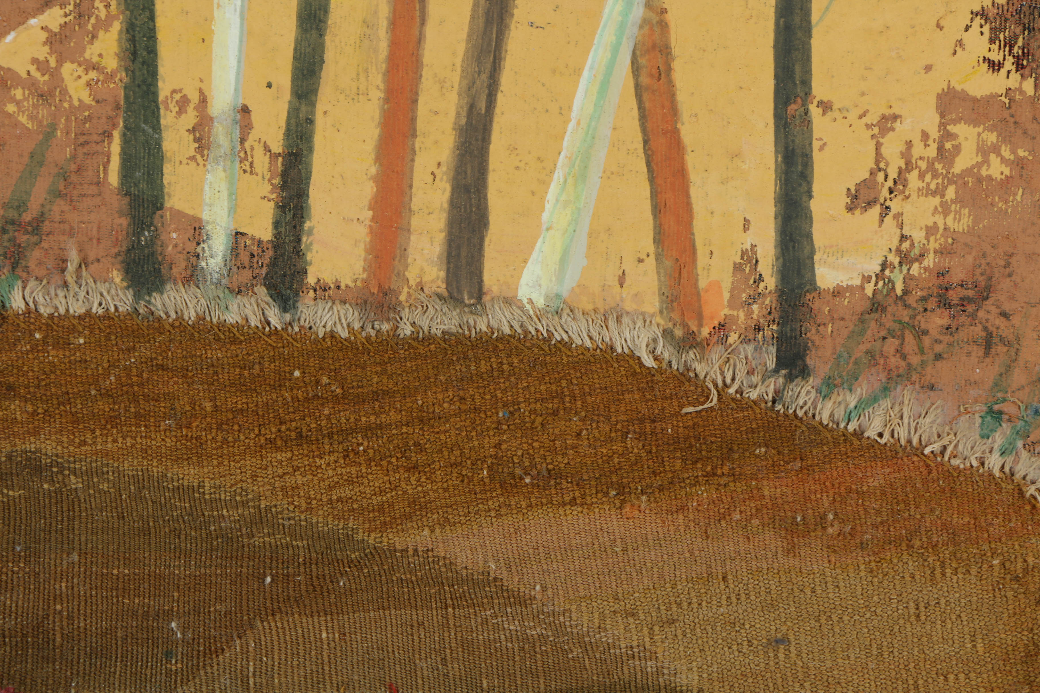 Jacques Lemy Mixed Media Painting on Board of Bamboo