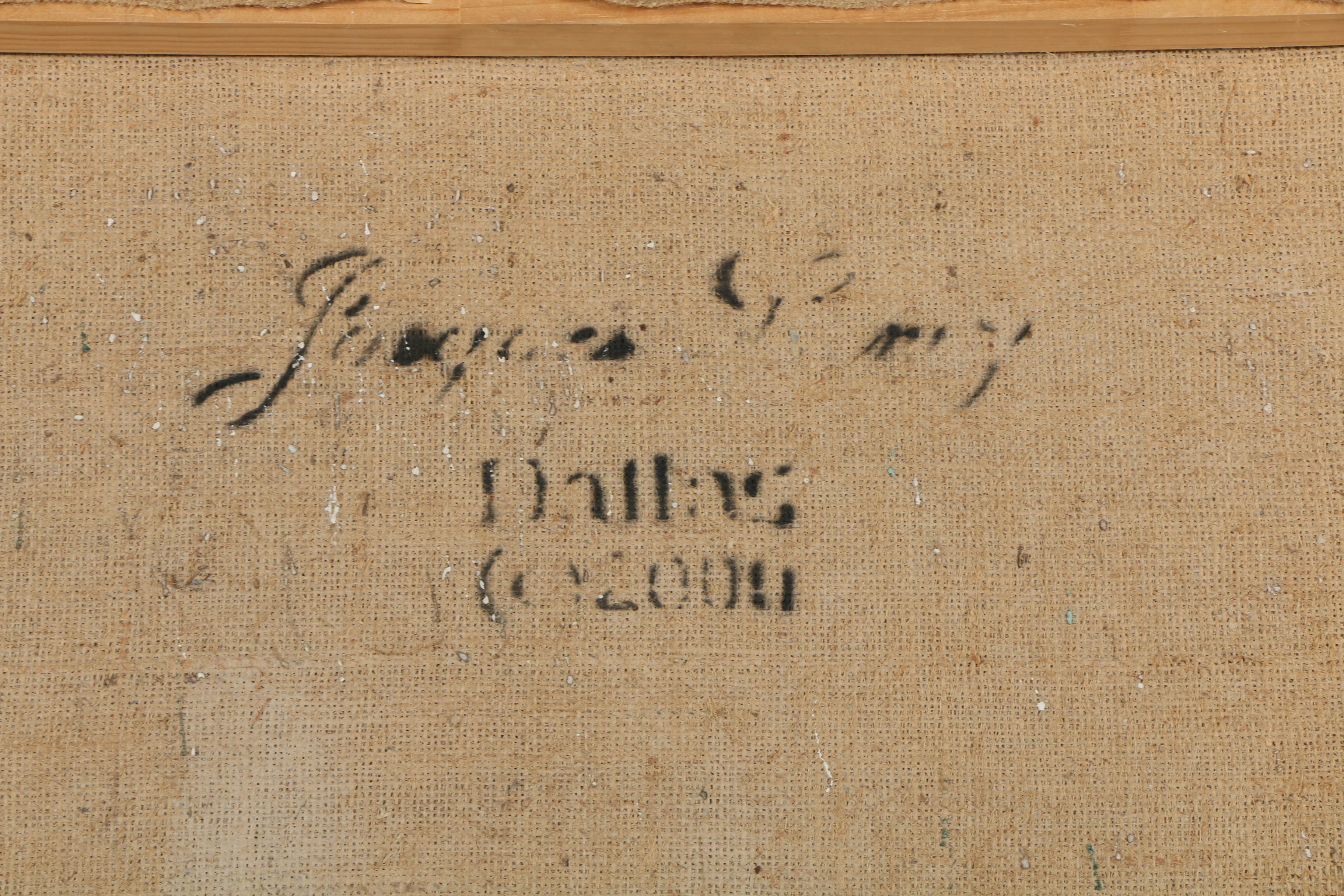 Jacques Lamy Fresco Painting on Burlap of a Palm Tree