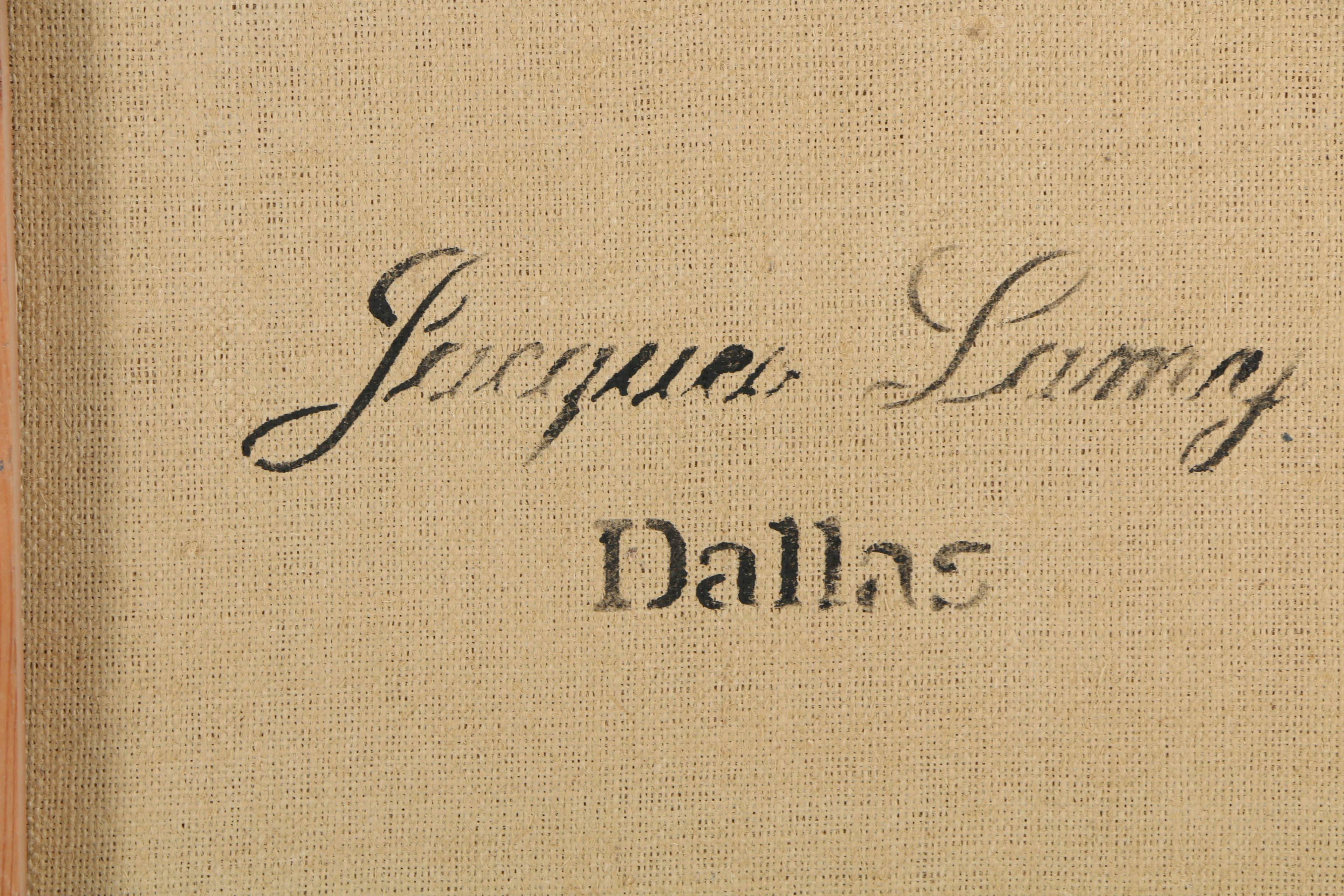 Jacques Lamy Fresco Painting on Burlap Still Life with Birds