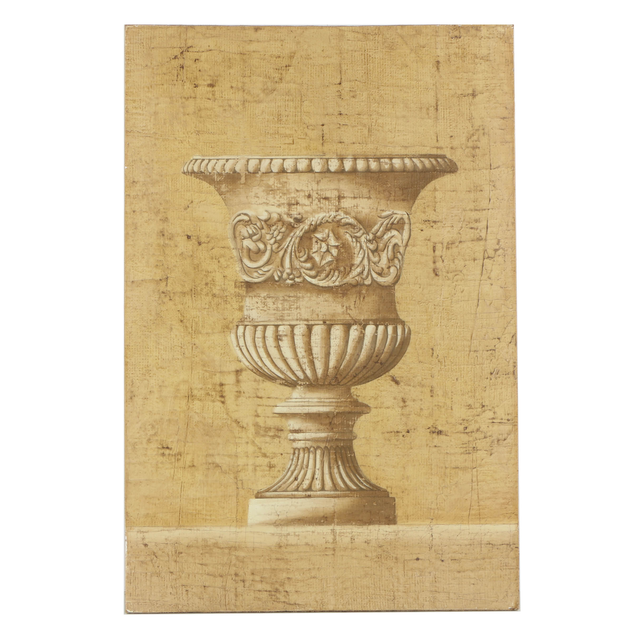 Jacques Lamy Fresco Painting on Burlap of Still Life