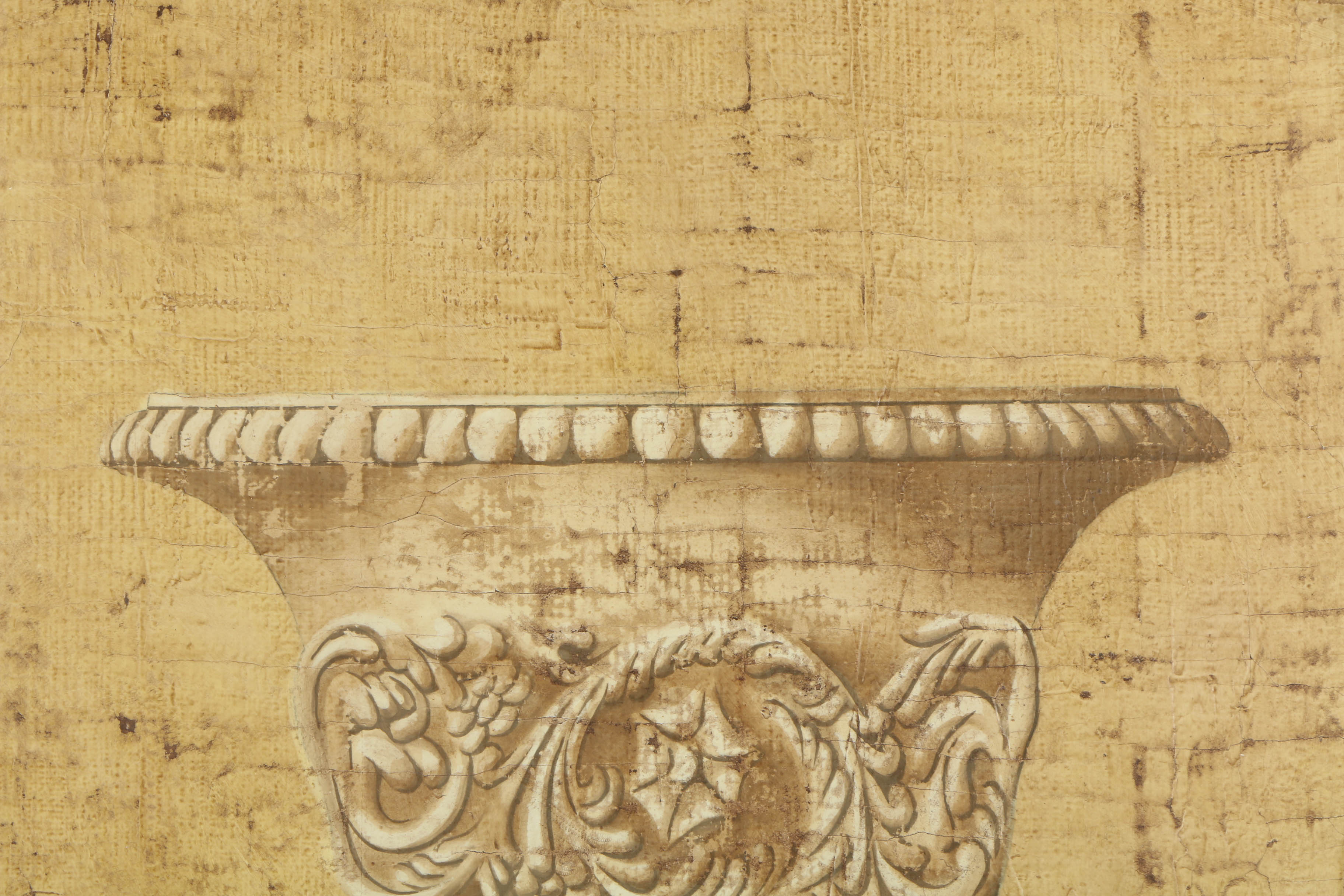 Jacques Lamy Fresco Painting on Burlap of Still Life