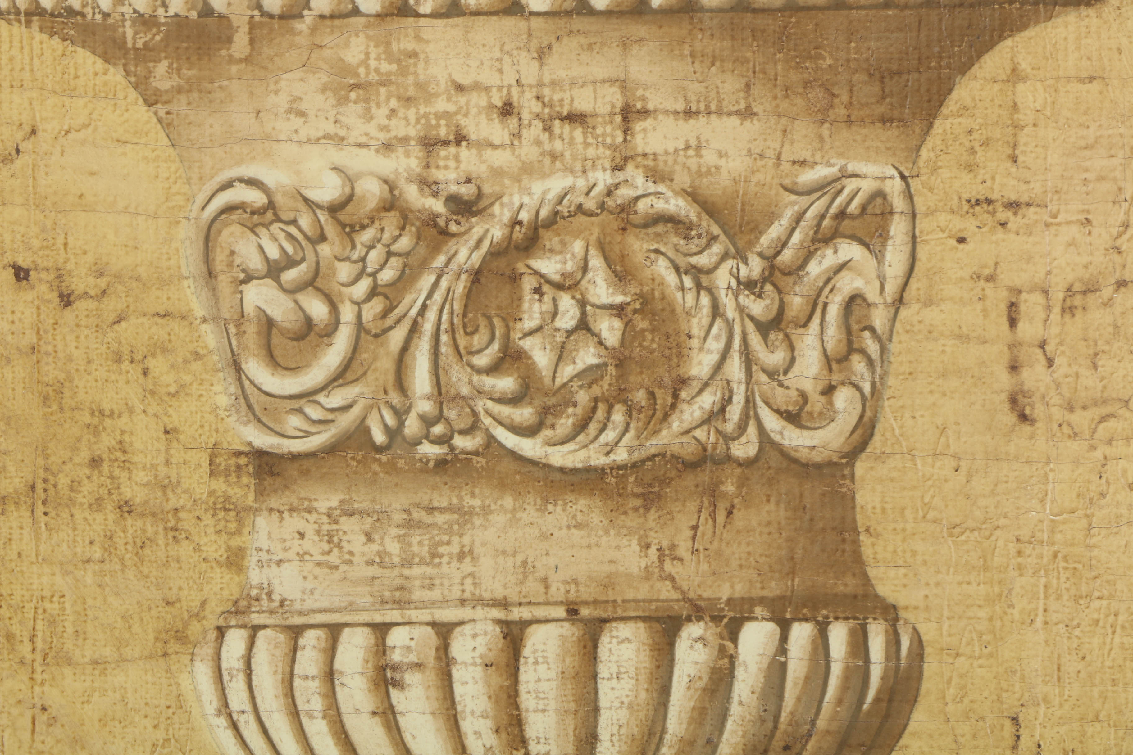 Jacques Lamy Fresco Painting on Burlap of Still Life