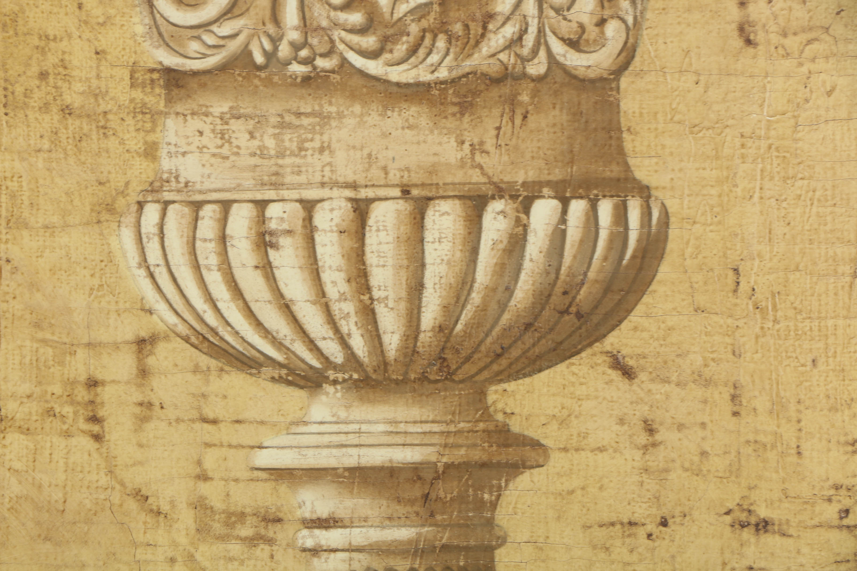 Jacques Lamy Fresco Painting on Burlap of Still Life