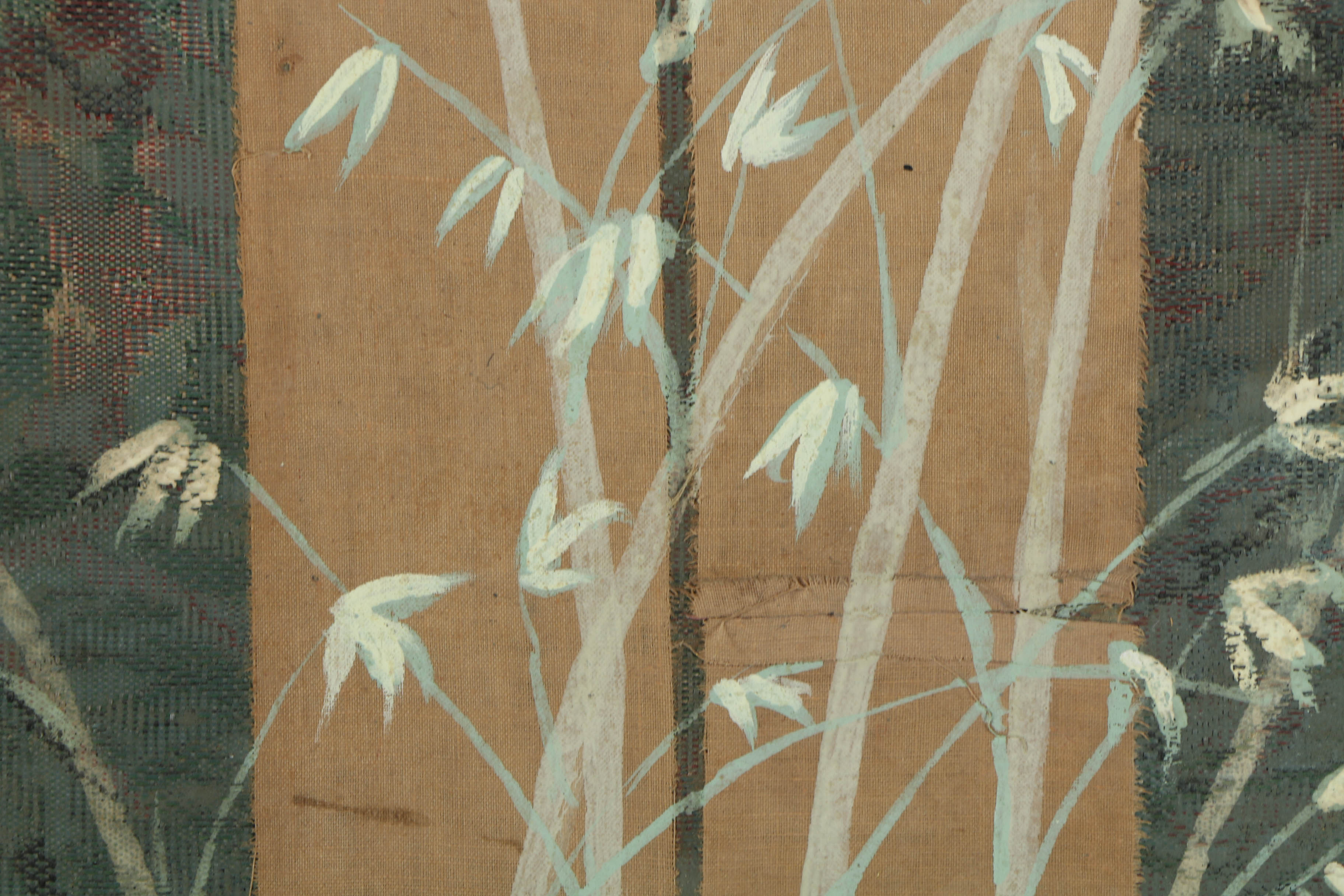 Jacques Lemy Mixed Media Painting on Board of Bamboo